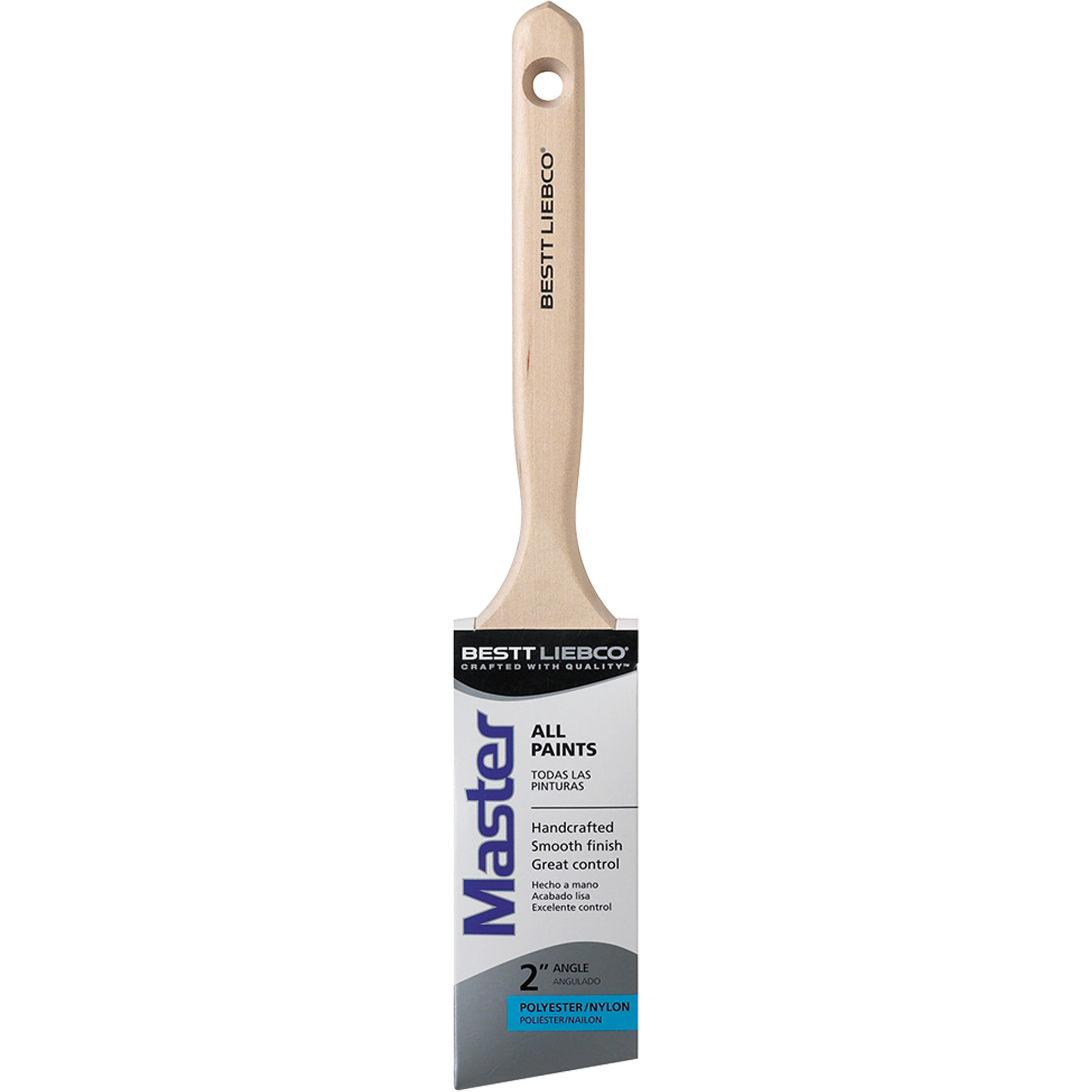 Pinceau en angle Master, Poly/nylon, Manche Bois, Largeur de 2"