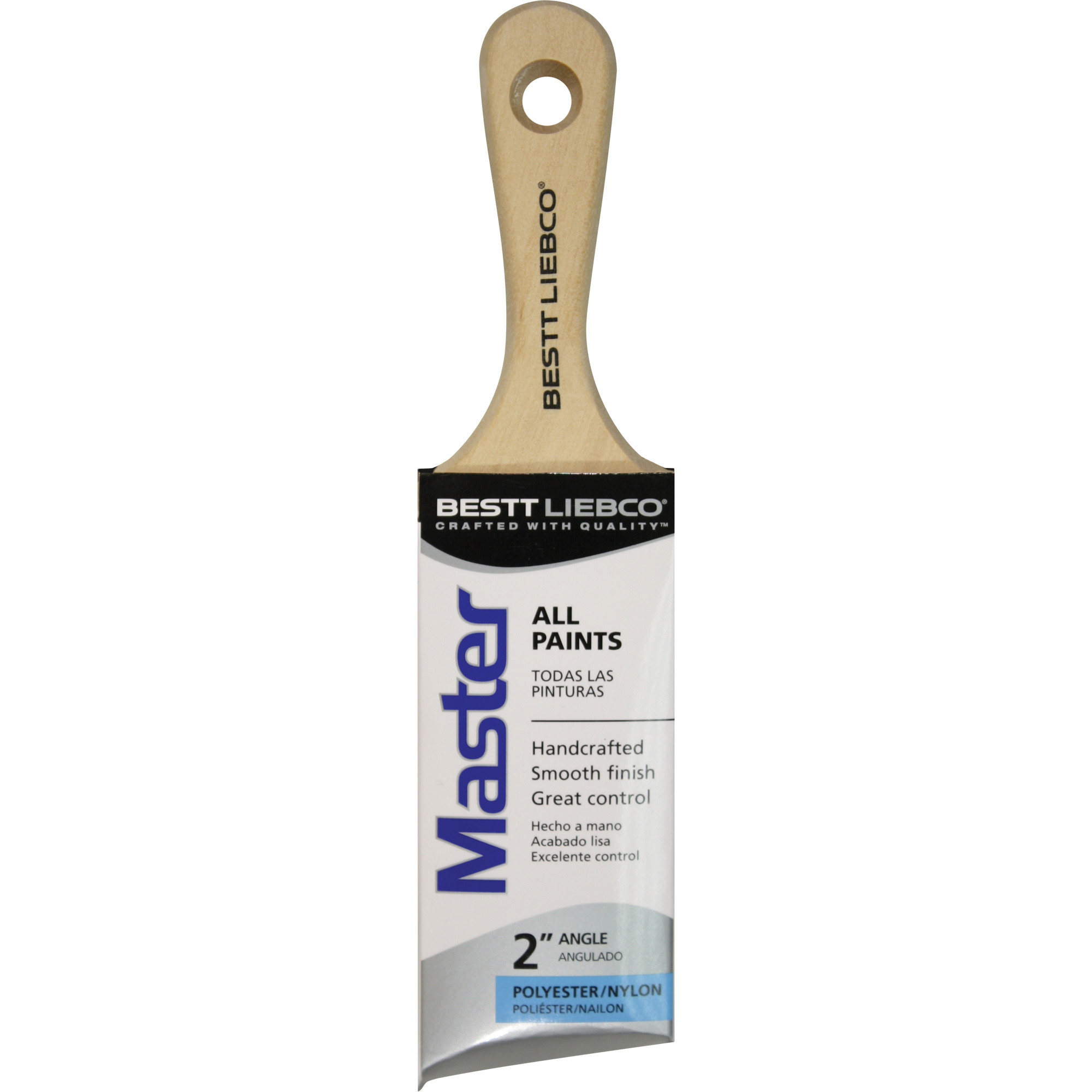 Pinceau en angle Master, Poly/nylon, Manche Bois, Largeur de 2"