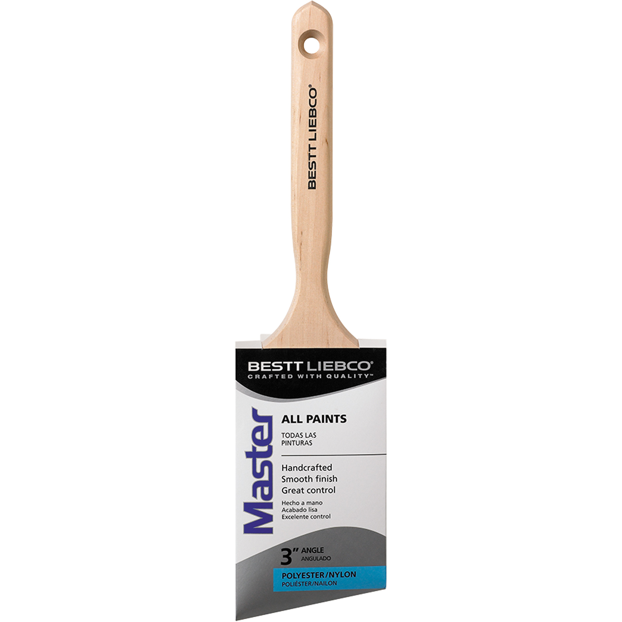 Pinceau en angle Master, Poly/nylon, Manche Bois, Largeur de 3"