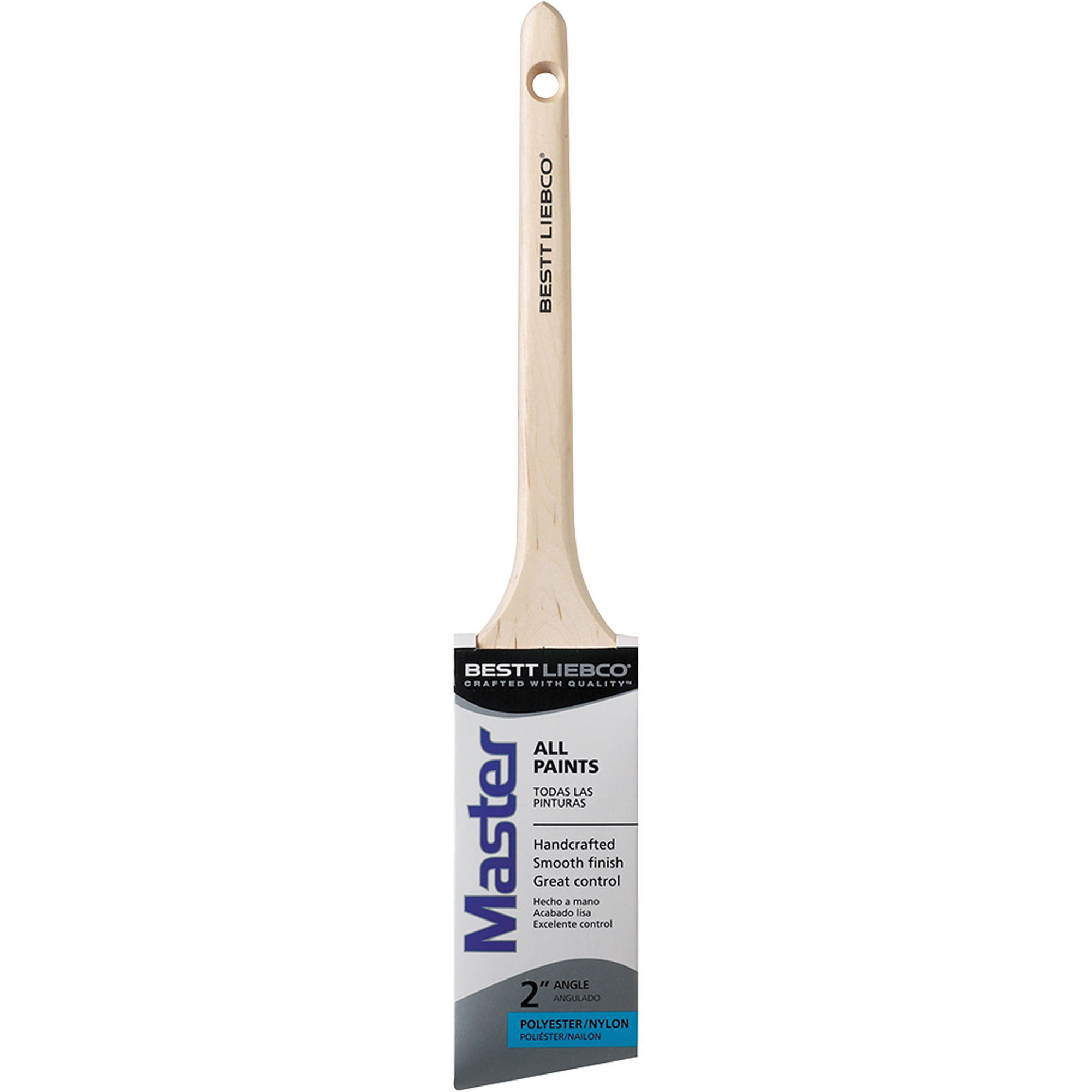 Pinceau mince en angle Master, Poly/nylon, Manche Bois, Largeur de 2"