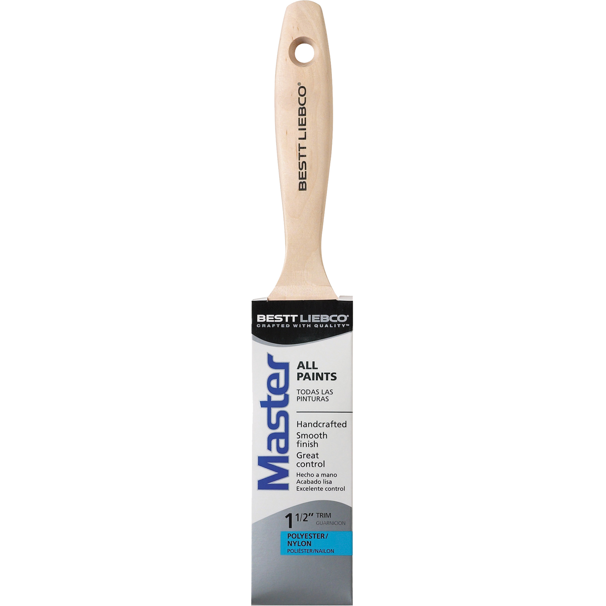 Pinceau pour moulures et murs Master, Poly/nylon, Manche Bois, Largeur de 1-1/2"