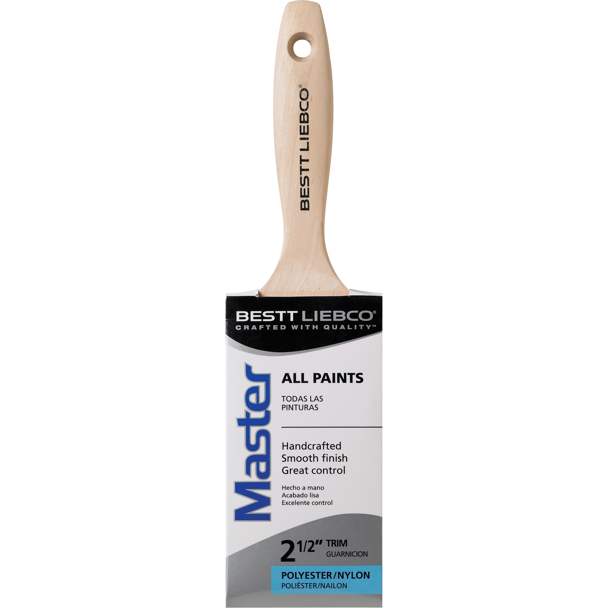 Pinceau pour moulures et murs Master, Poly/nylon, Manche Bois, Largeur de 2-1/2"