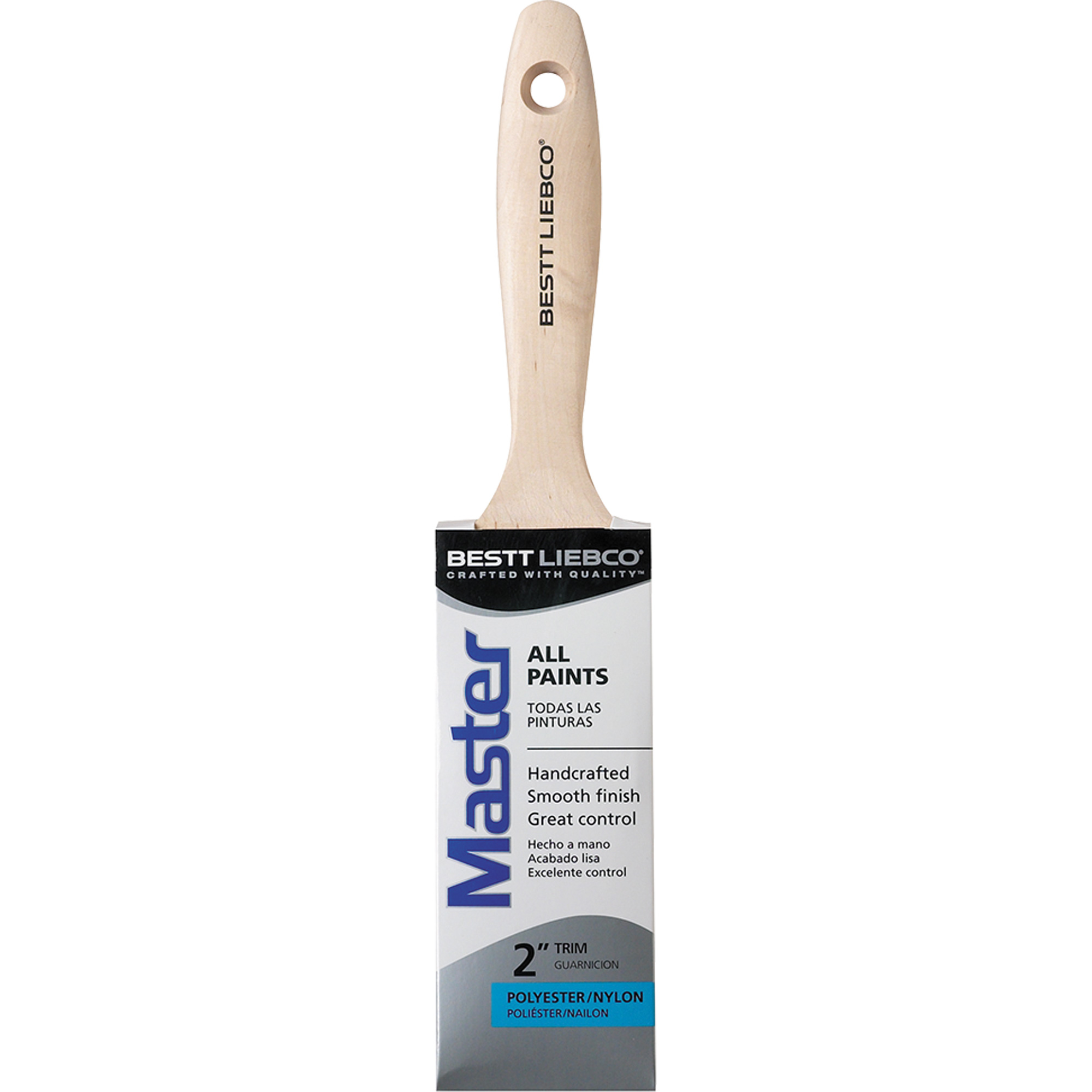 Pinceau pour moulures et murs Master, Poly/nylon, Manche Bois, Largeur de 2"