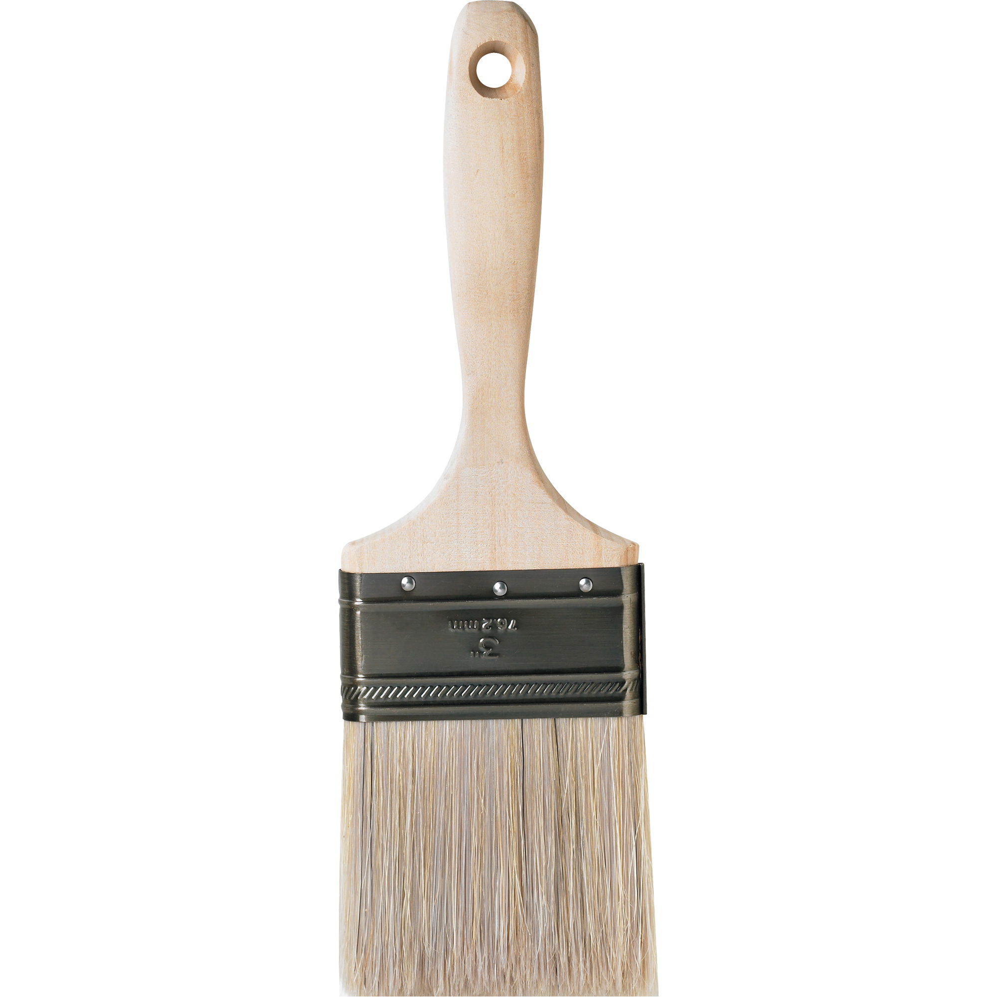 Pinceau pour murs et moulures One CoatMC, Soie blanche, Manche Bois, Largeur de 3"