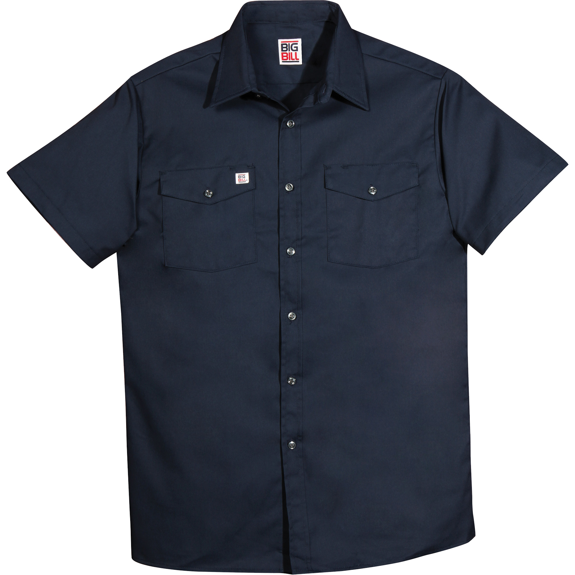 Chemise de travail à manches courtes en tissu croisé, Hommes, 2T-Grand (grande taille), Bleu marine