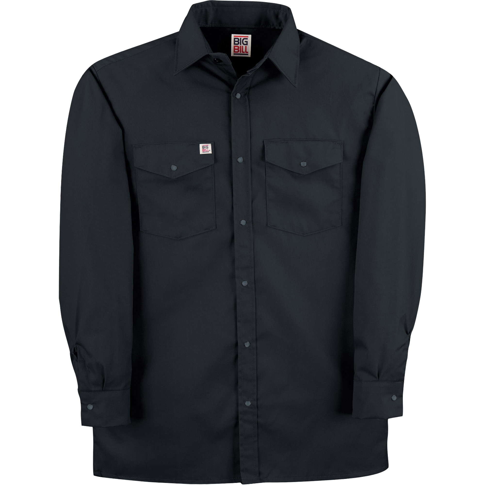 Chemise de travail en tissu croisé avec boutons-pression, Hommes, 5T-Grand (grande taille), Noir