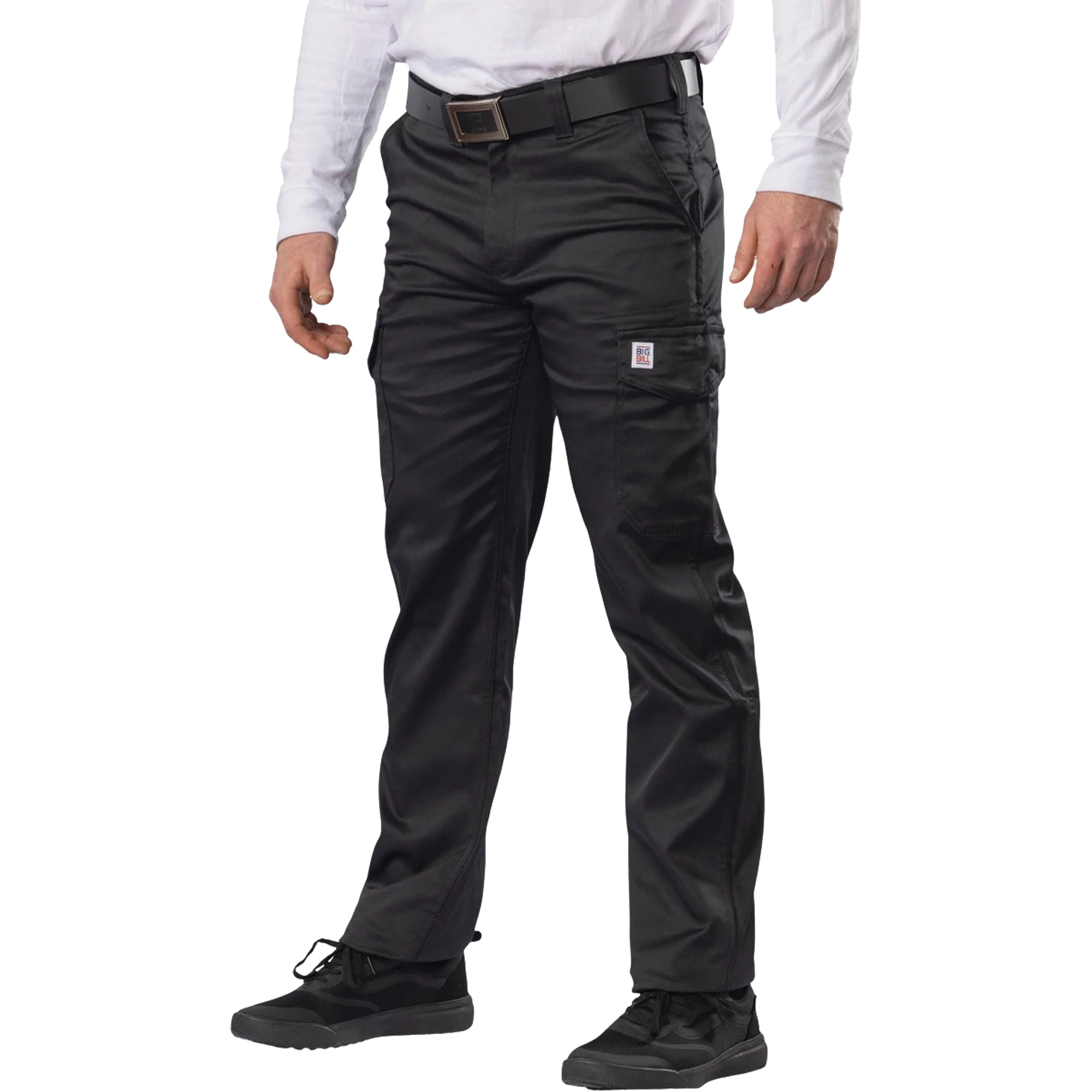 Pantalon cargo Big Flex, Poly-coton/Spandex, Noir, Taille 36