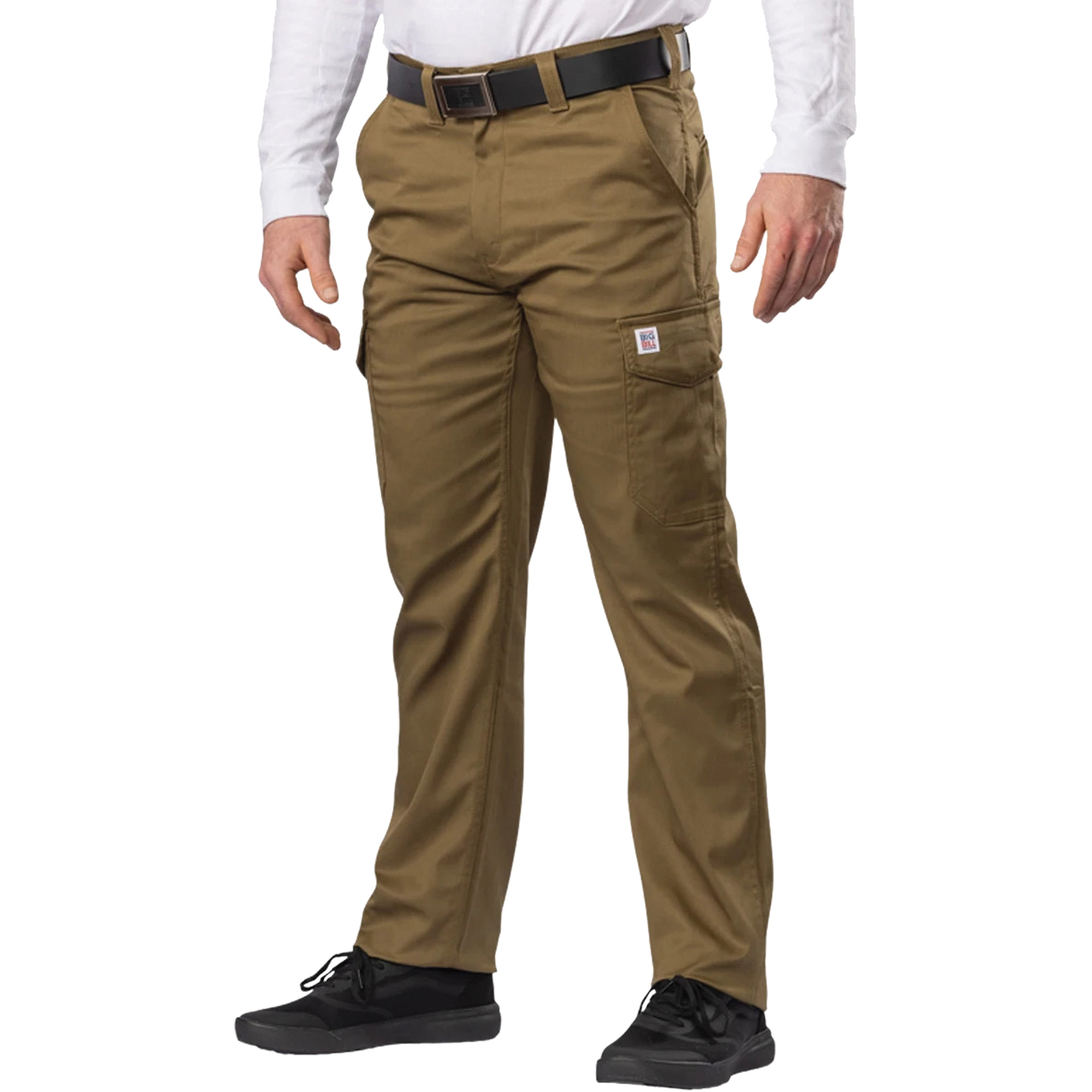 Pantalon cargo Big Flex, Poly-coton/Spandex, Vert olive militaire, Taille 34, Entrejambe 30