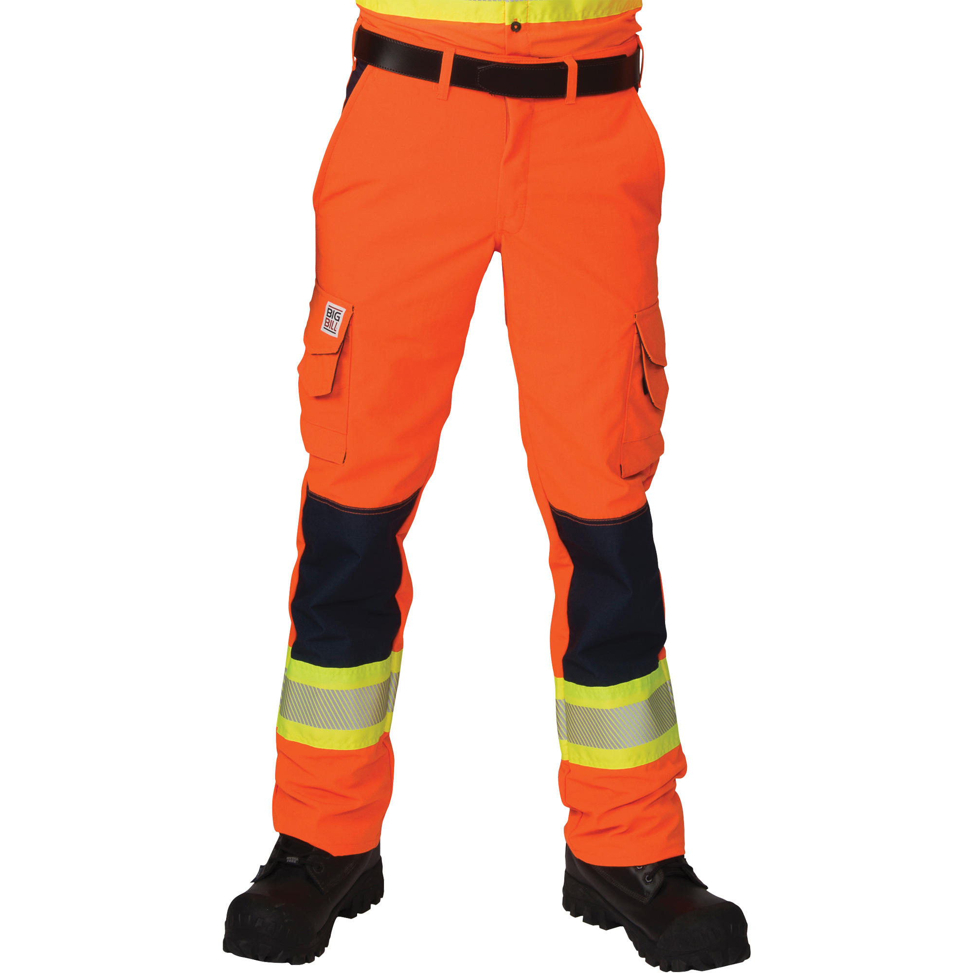 Pantalons cargo haute visibilité antidéchirure, Polyester, 48, Orange haute visibilité