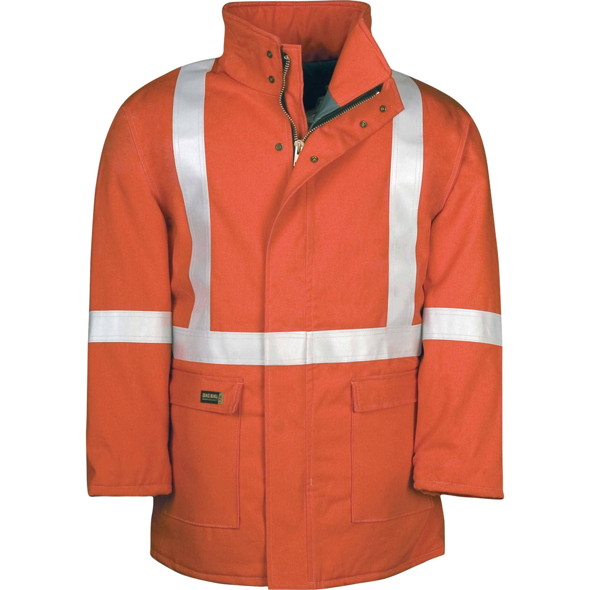 Parka d’hiver à doublure matelassée AllOut Westex UltraSoftMD avec bandes réfléchissantes, 5T-Grand (grande taille), Orange haute visibilité, 46 cal/cm²