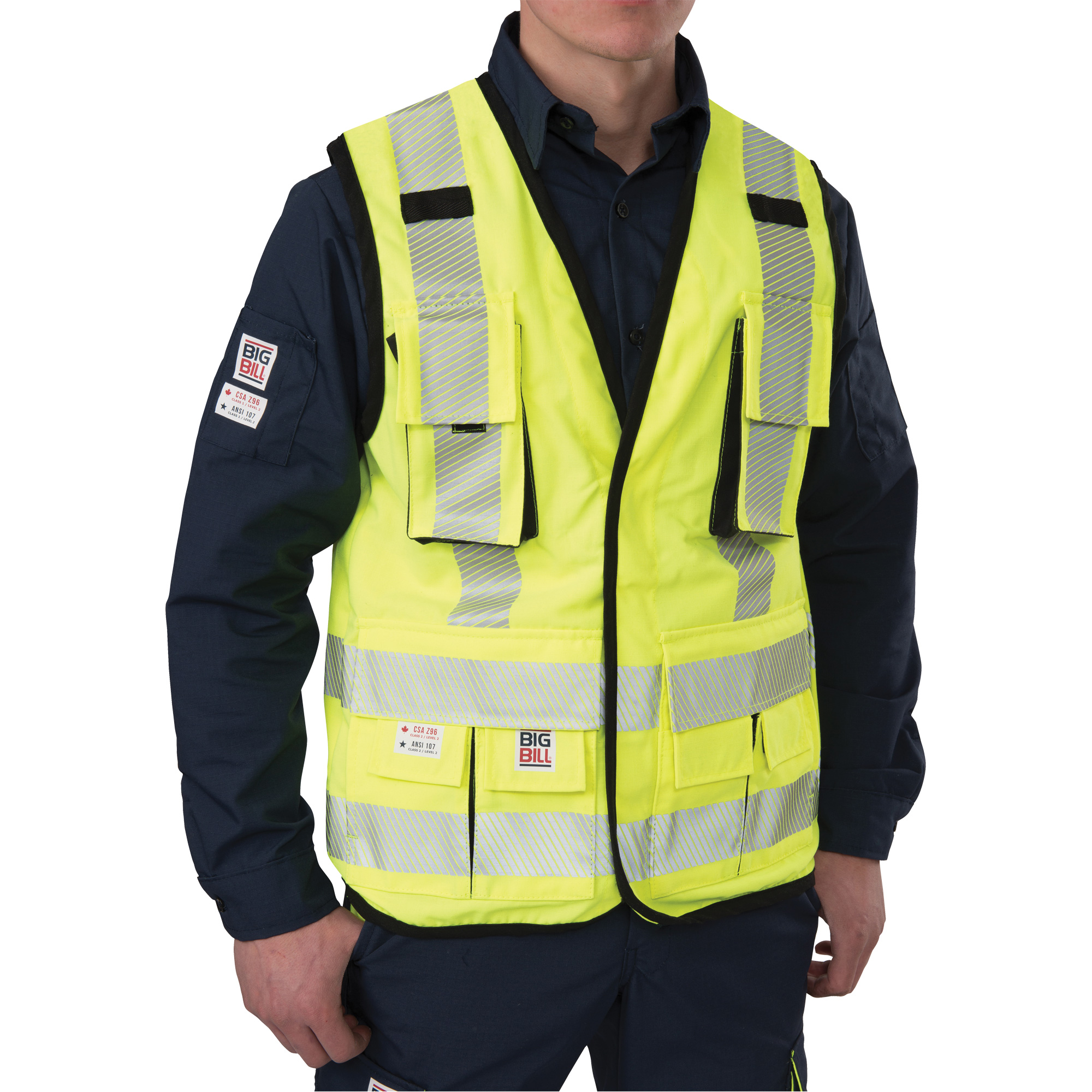 Veste antidéchirure pour arpenteur, Jaune lime haute visibilité, 5T-Grand, Polyester