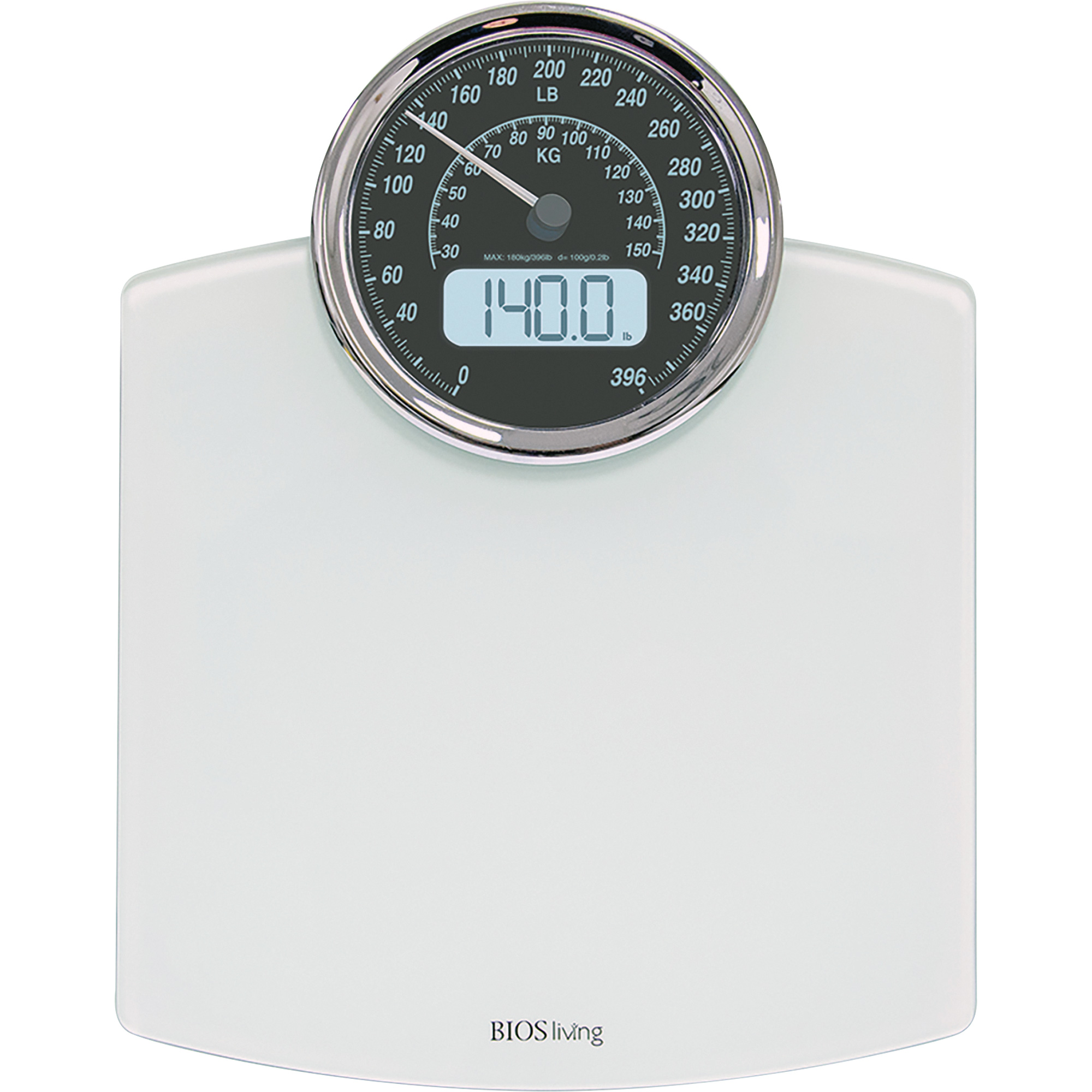 Balance analogique numérique, Capacité 396 lb, Graduations 100 g / 0.2 lb