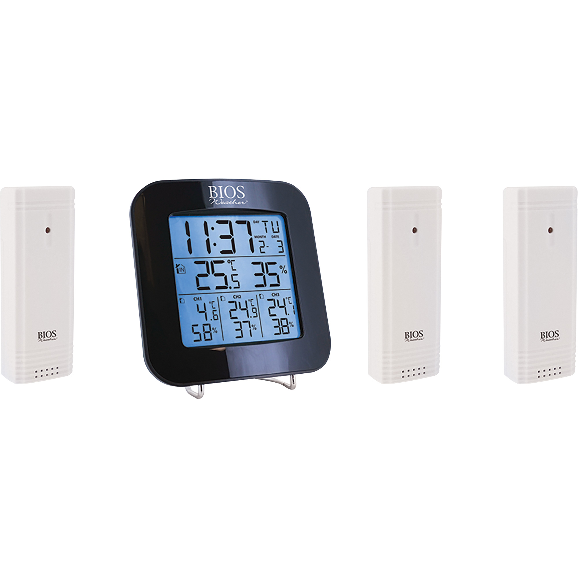 Station météorologique sans fil avec 3 capteurs, Sans contact, Numérique, 40-158°F (-40-70°C)