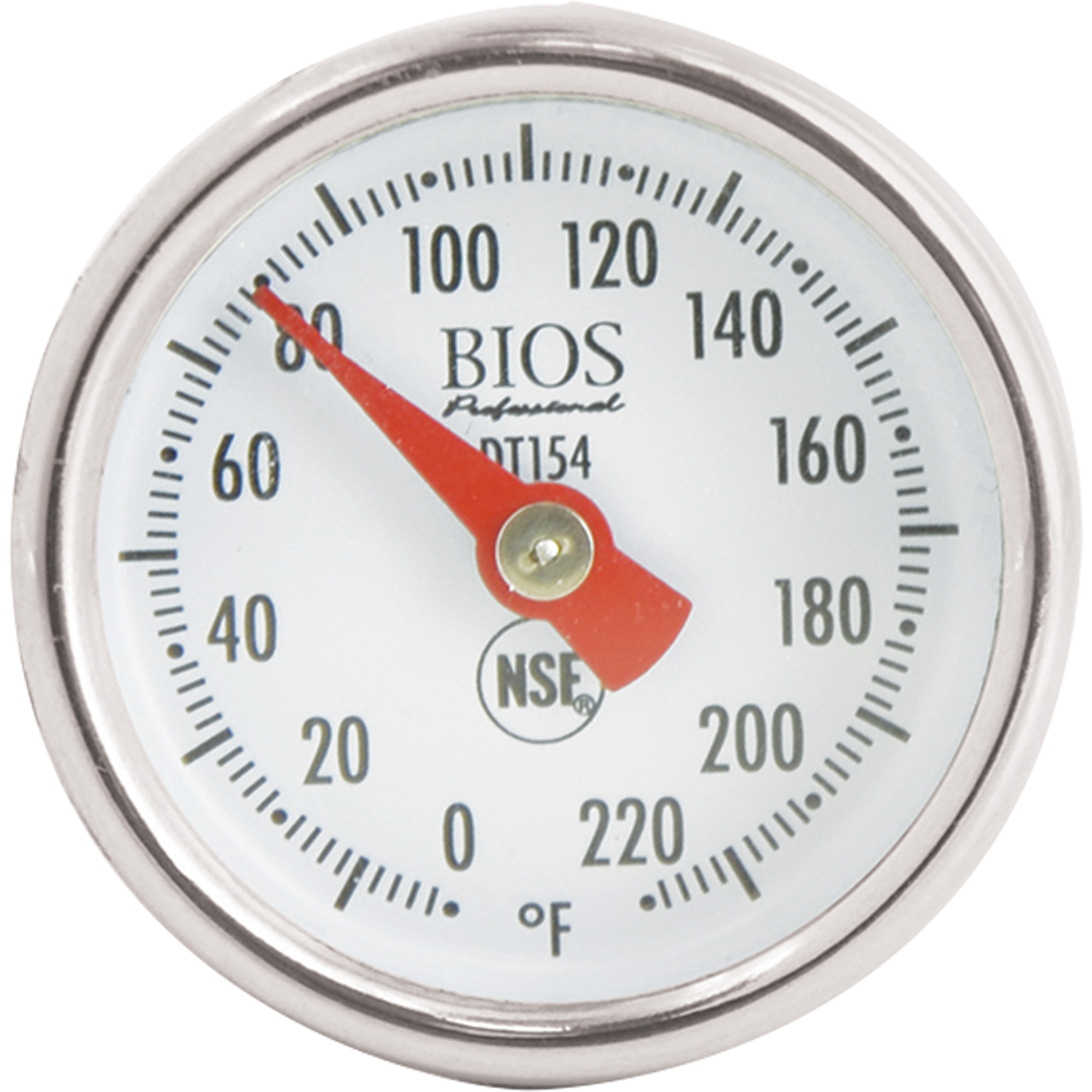 Thermomètre à cadran de 1", Contact, Analogique, 0,0-220,0°F (0,0-104,4°C)