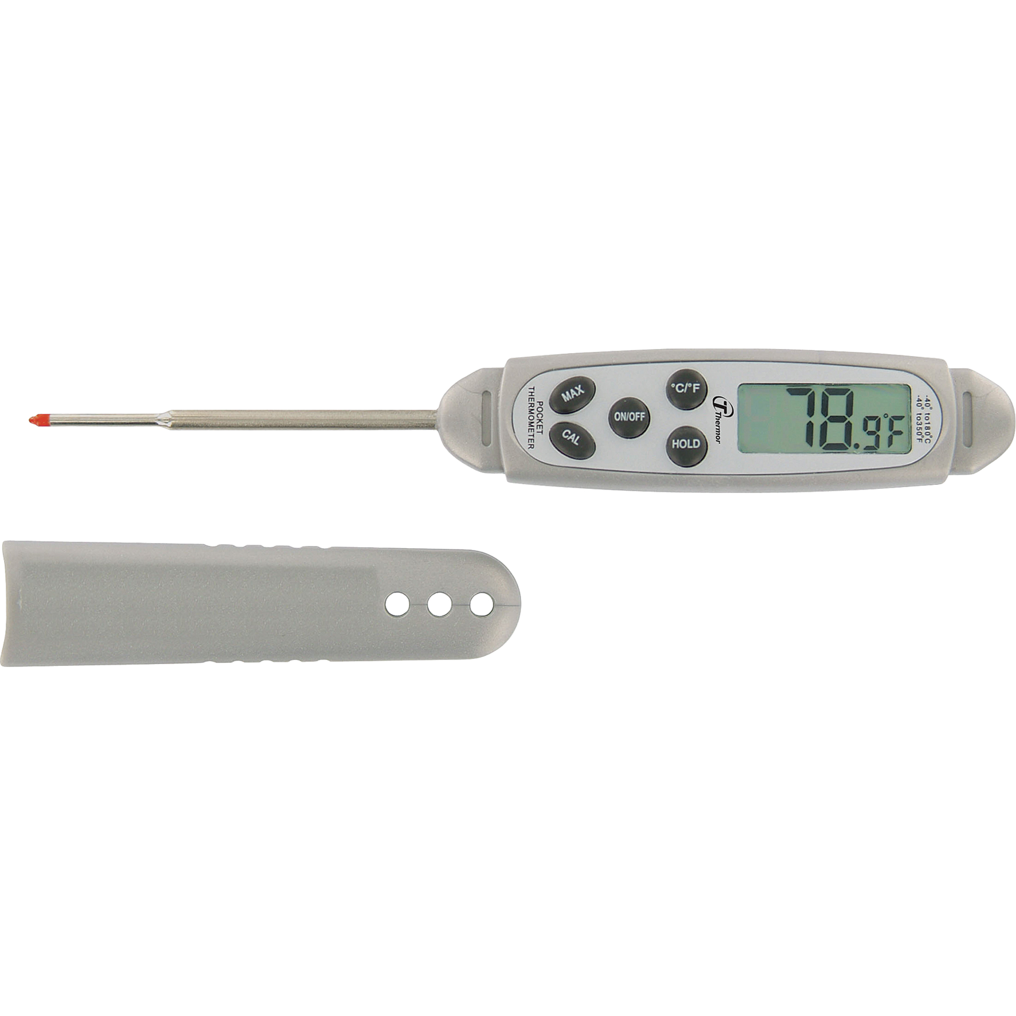 Thermomètre à tige à l'épreuve de l'eau, Contact, Numérique, -40,0-450,0°F (-40,0-230,0°C)