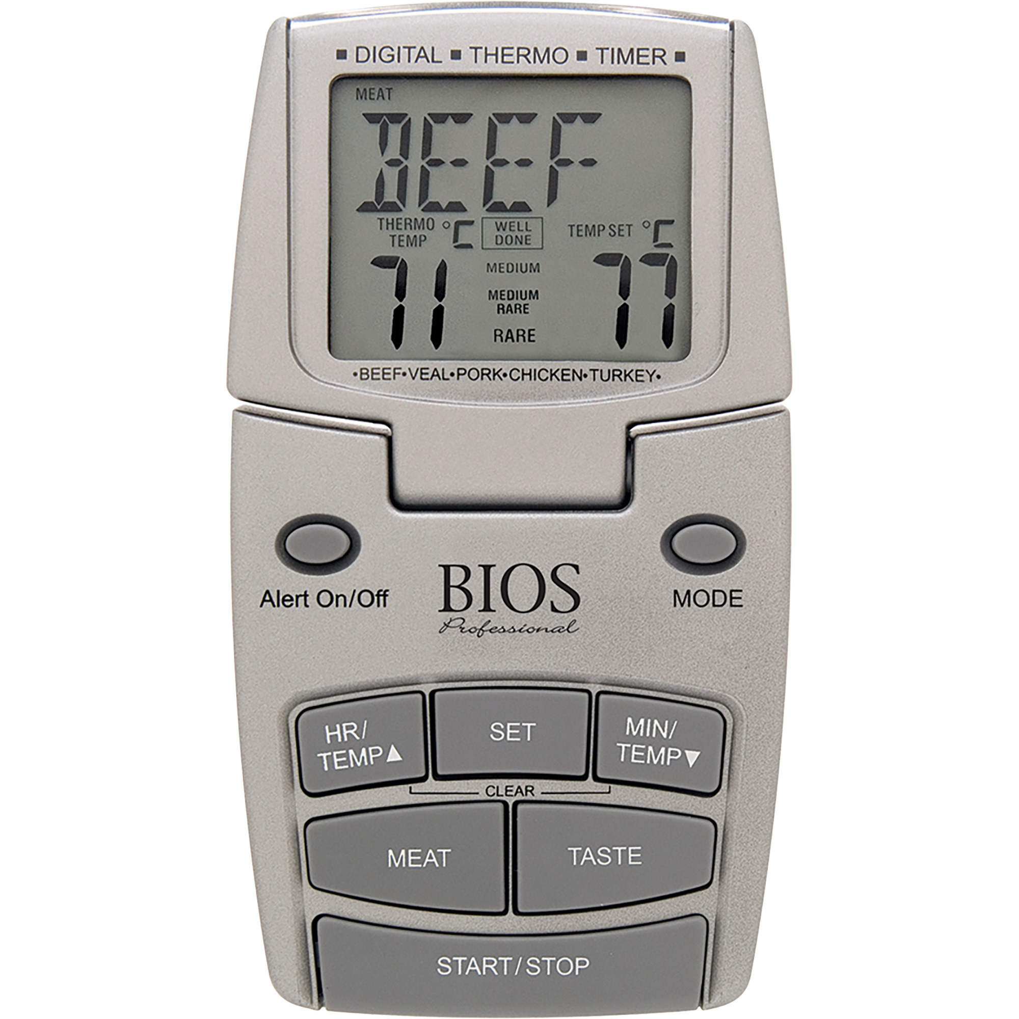 Thermomètre à viande, Contact, Numérique, 14-392°F (10-200°C)