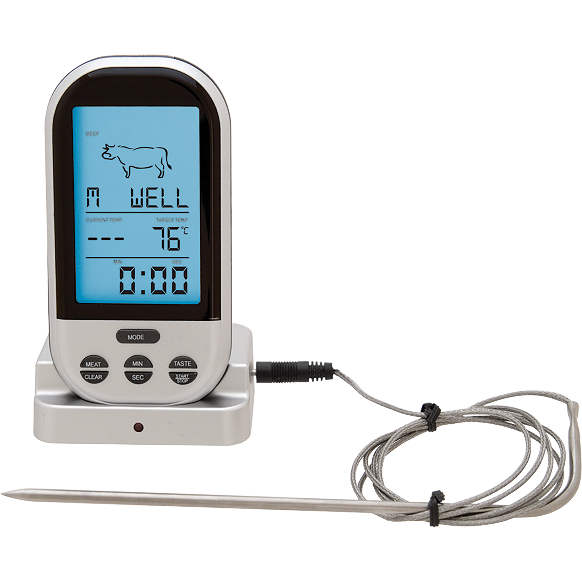 Thermomètre à viande et à volaille sans fil, Contact, Numérique, 32-482°F (0-250°C)