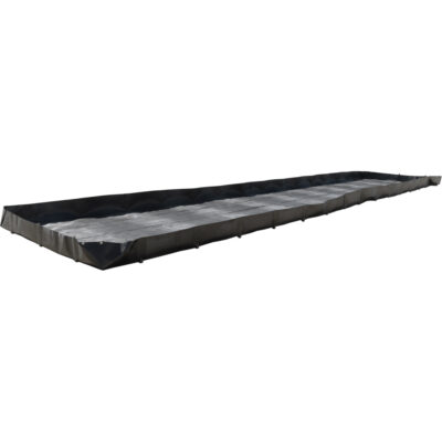 Berme pour réservoir de fracturation, Capacité 3740 gal. US, 50' la x 10' lo x 12" h, Support en L