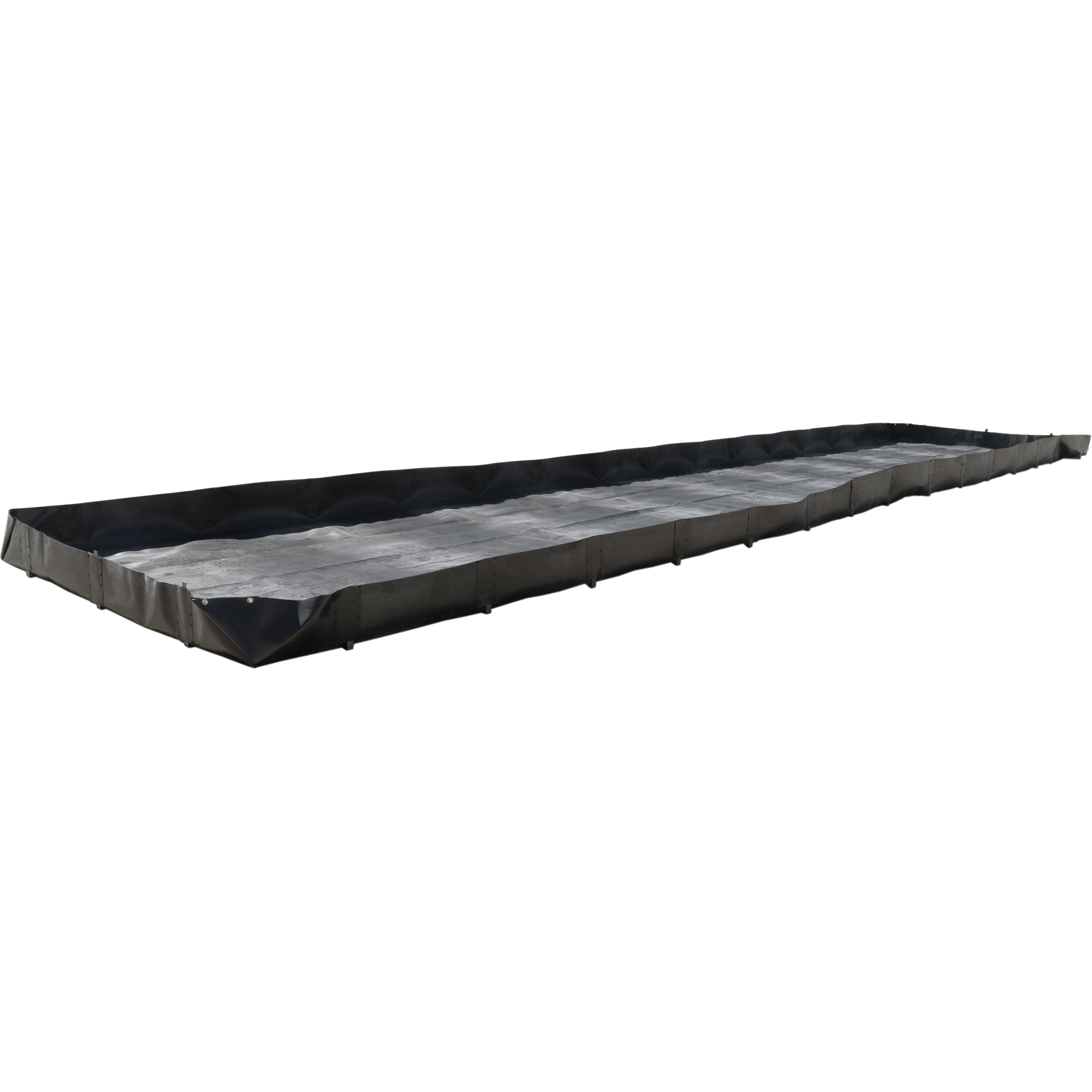 Berme pour réservoir de fracturation, Capacité 3740 gal. US, 50' la x 10' lo x 12" h, Support en L