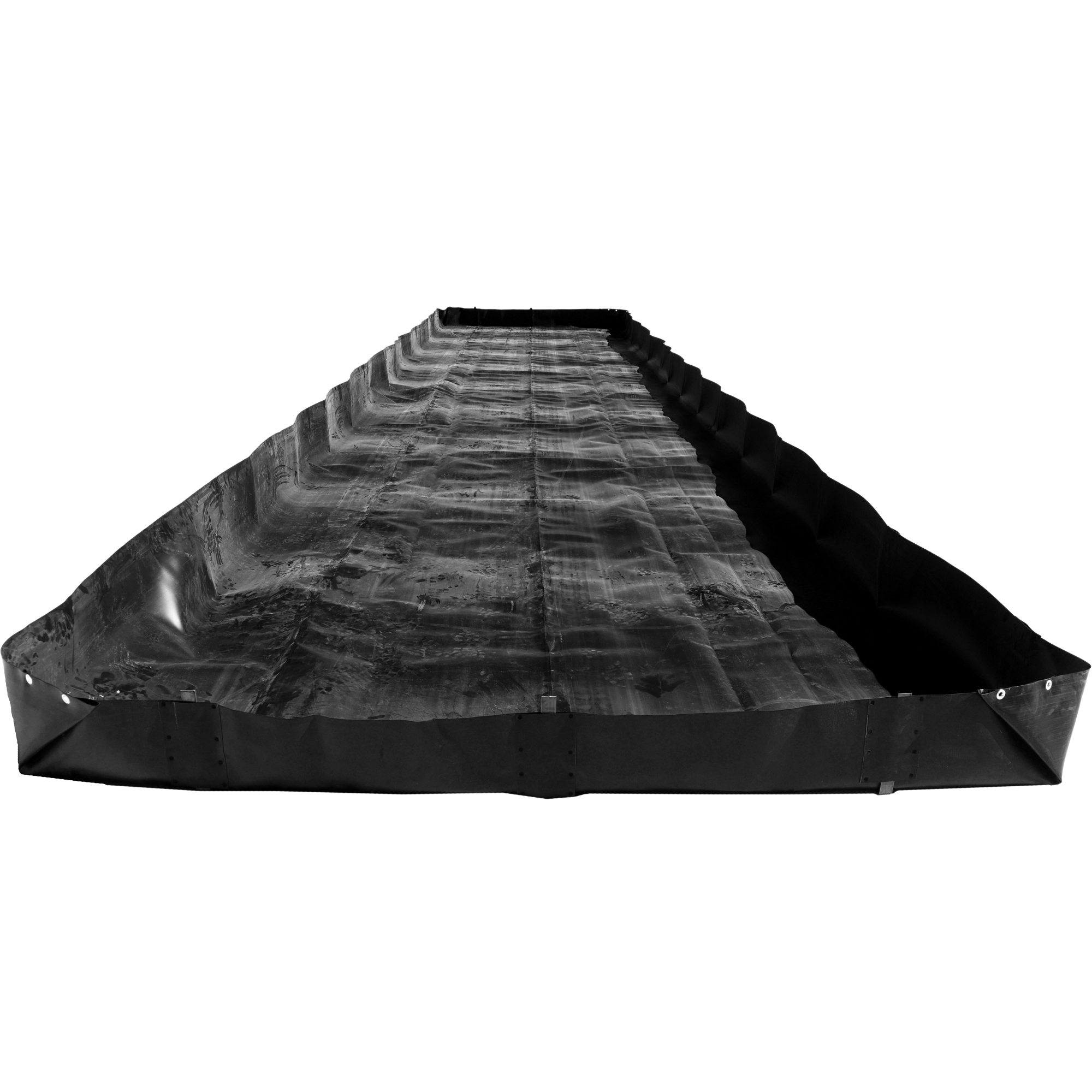 Bermes économiques, Capacité 3740 gal., 50' la x 10' lo x 12" h, Support en L