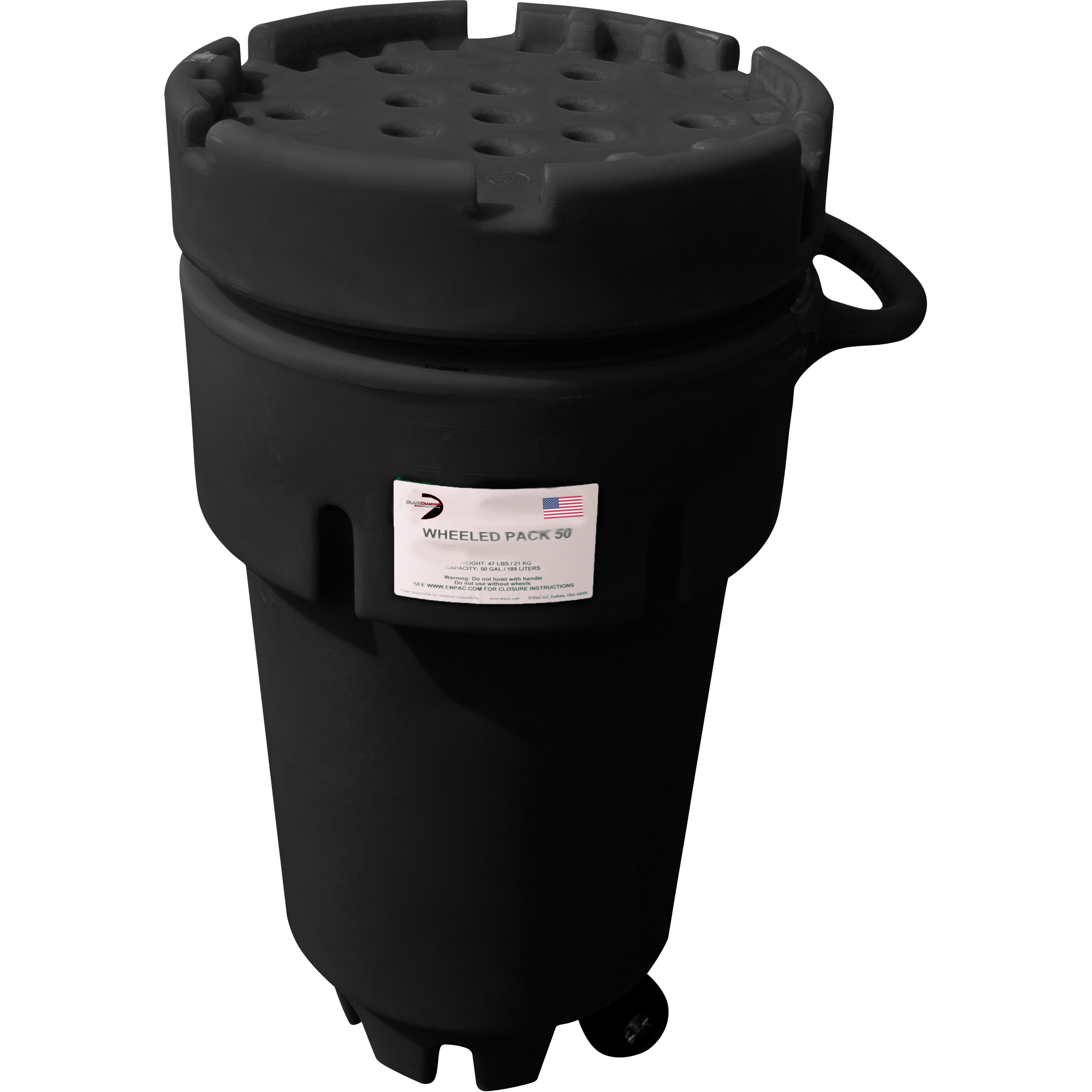 Contenants roulants Poly-Spillpaks, 50 gal. US, Mobile