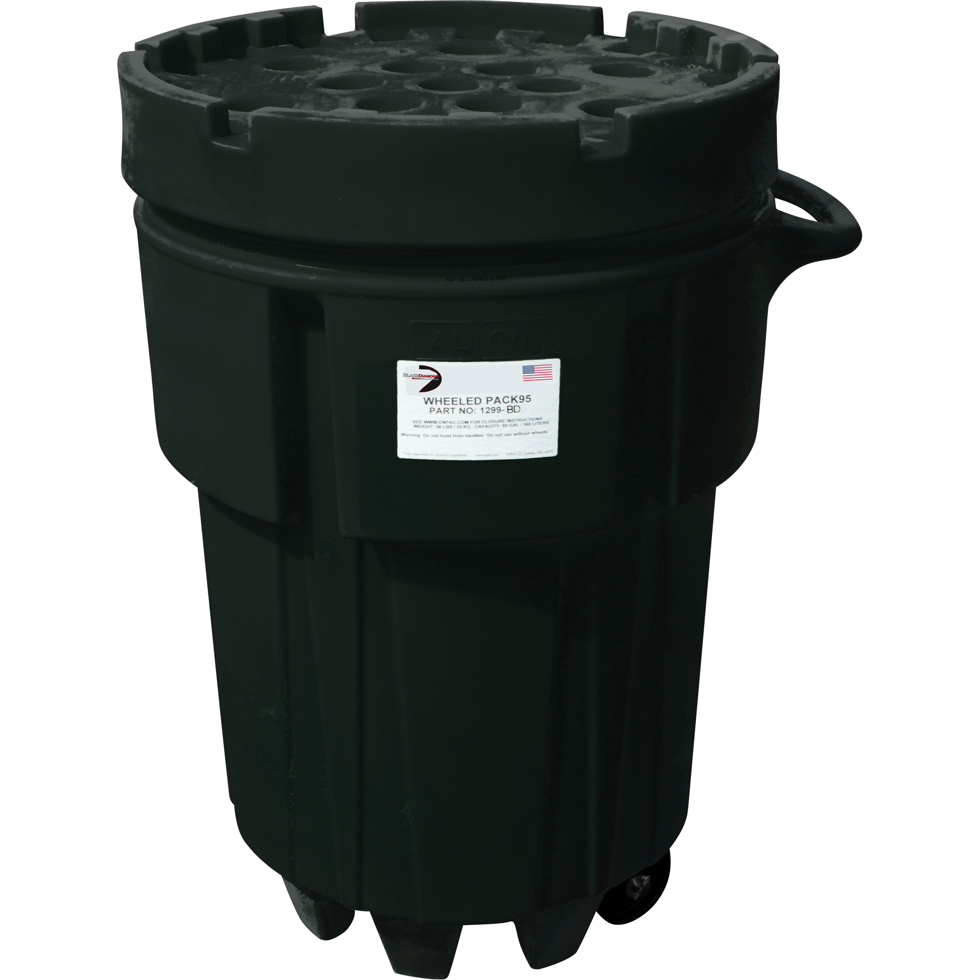 Contenants roulants Poly-Spillpaks, 95 gal. US, Mobile