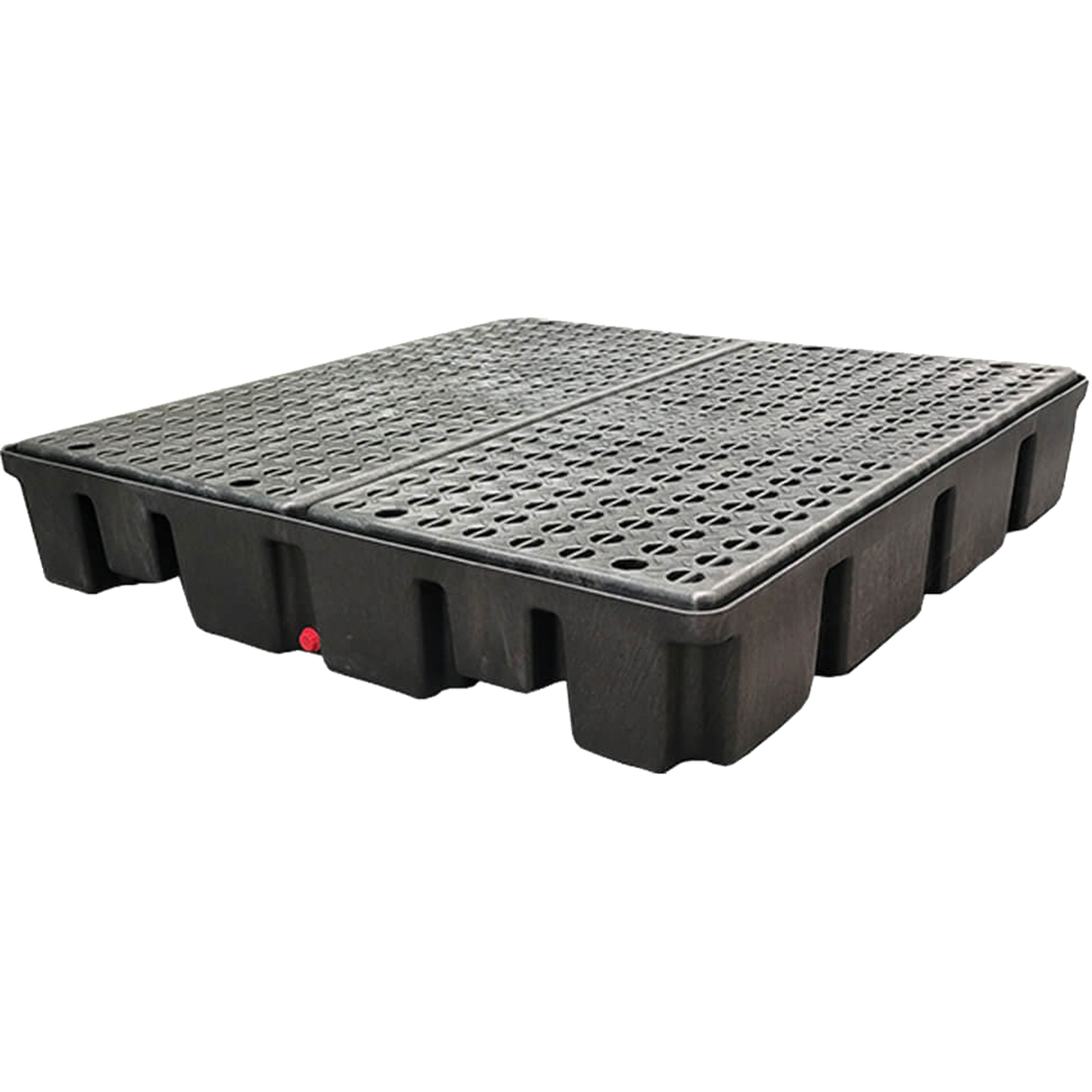 Palette emboîtable avec drain pour contrôle des déversements, Capacité de déversement 66 gal. US, 49" x 49" x 10,5"