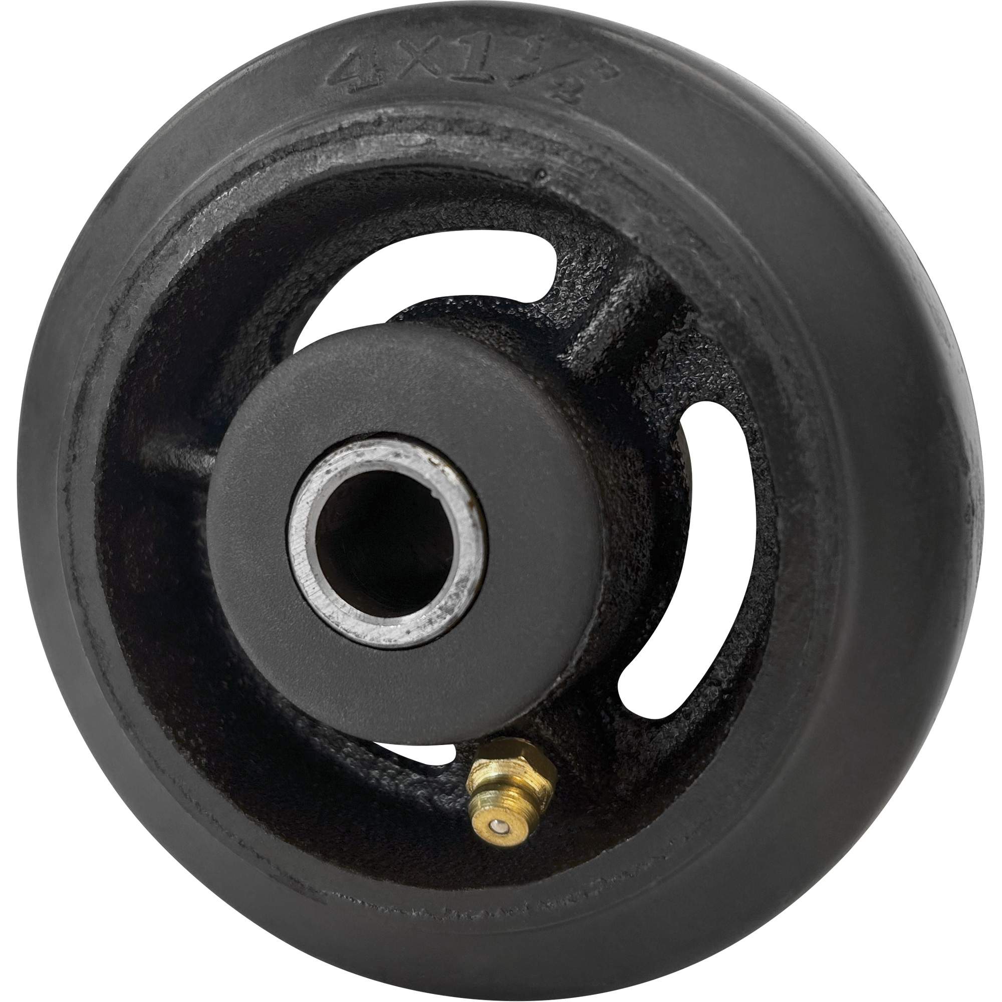 Roue en caoutchouc moulé, 4" (102 mm) dia. x 1-1/2" (38 mm) la, Capacité de 350 lb (158 kg)