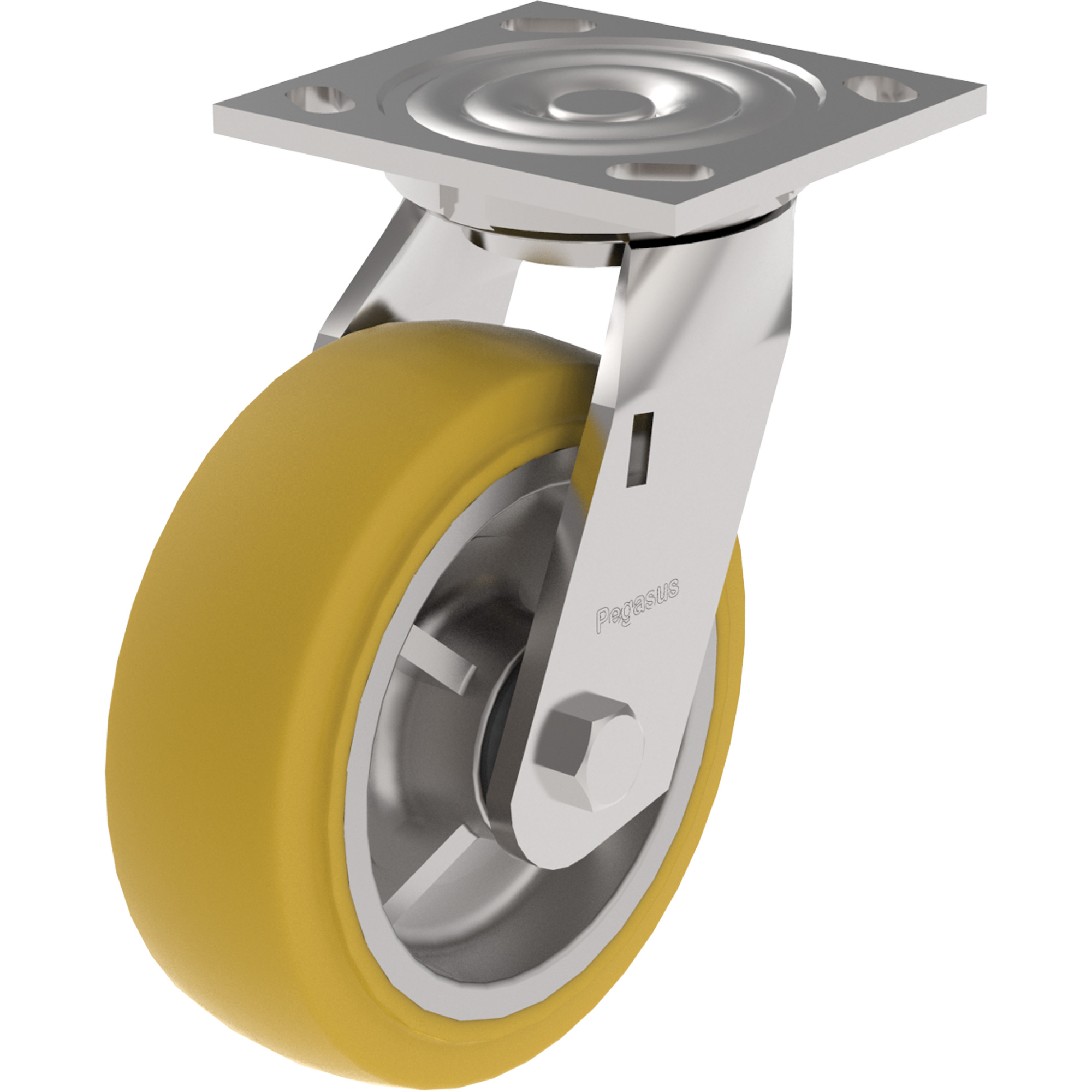Roulette à usage moyen de série 21, Fixe, 4" (101,6 mm), Uréthane, 700 lb (317 kg)