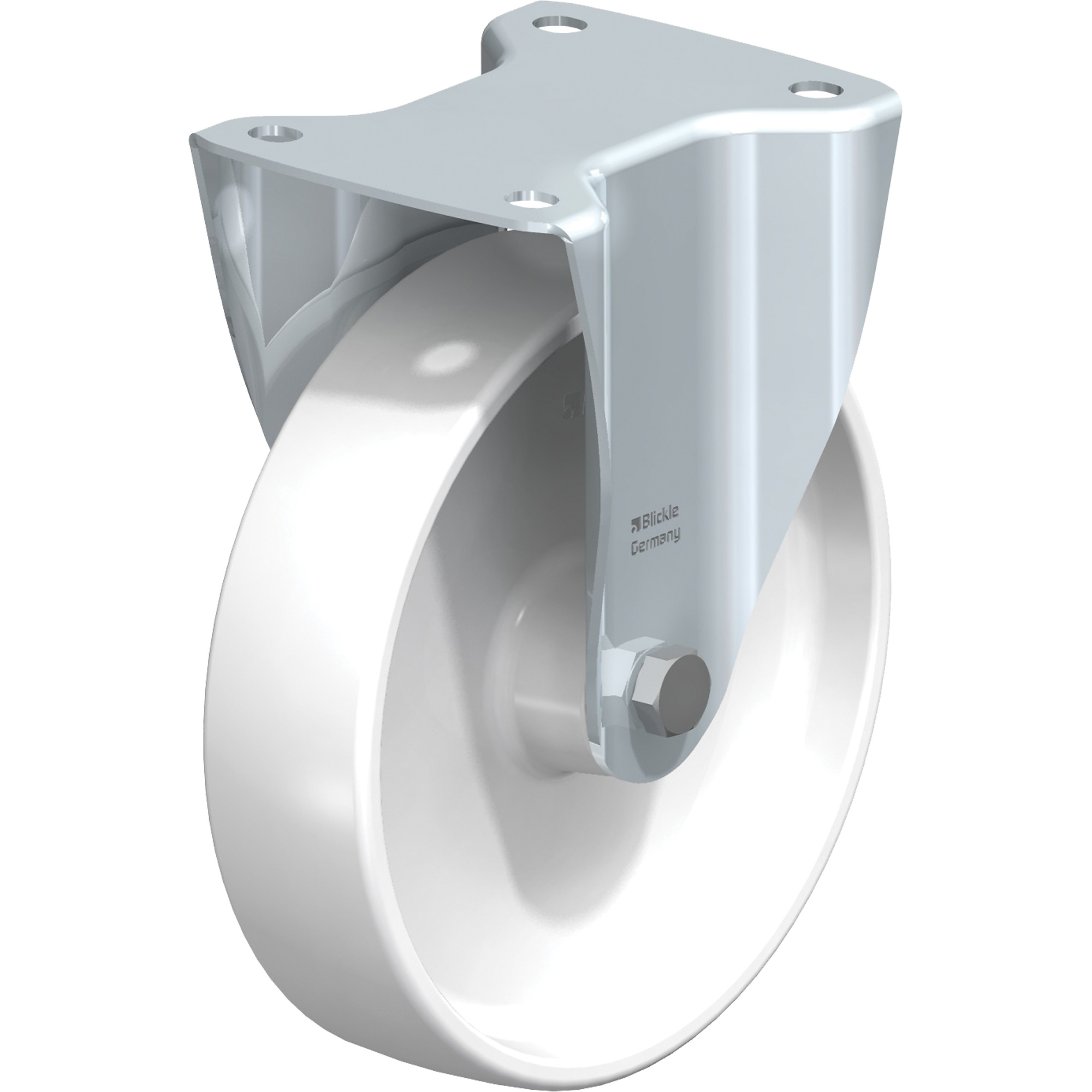 Roulette blanche, Fixe, 8" (203,2 mm), Polyamide, 440 lb (199,58 kg)