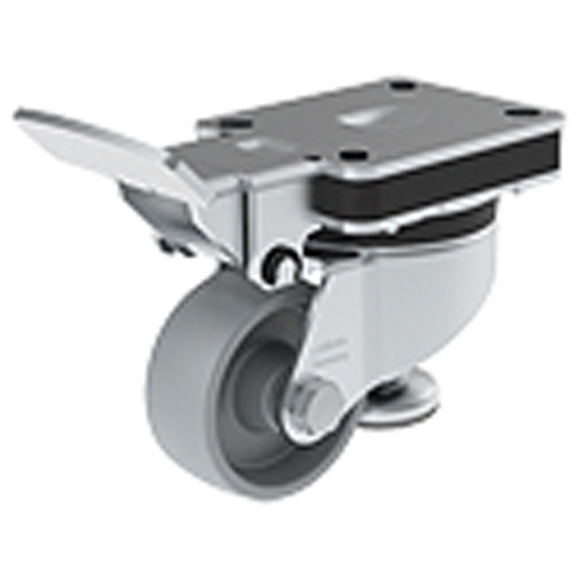 Roulette de forte épaisseur, Pivotant, 3-1/4" (82,5 mm), Acier, 660 lb (300 kg)