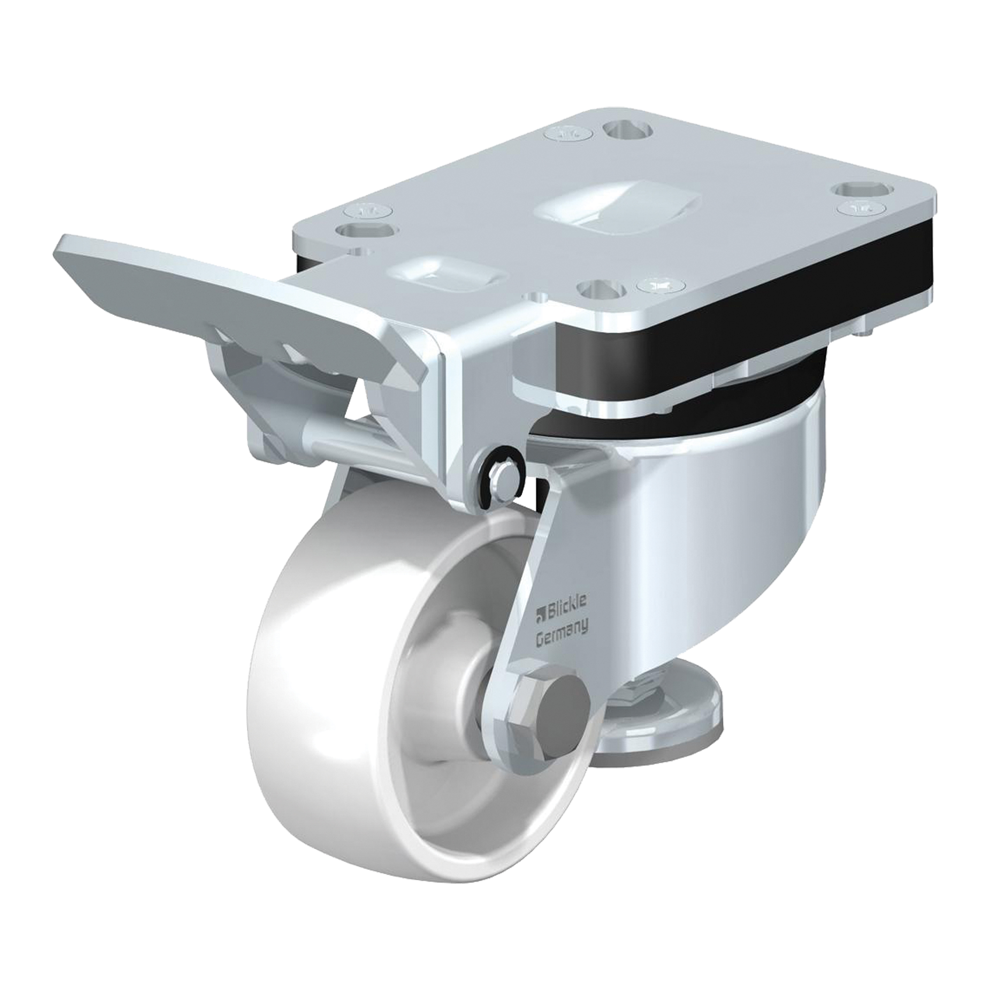 Roulette de forte épaisseur, Pivotant, 3-1/4" (82,5 mm), Acier, 505 lb (230 kg)
