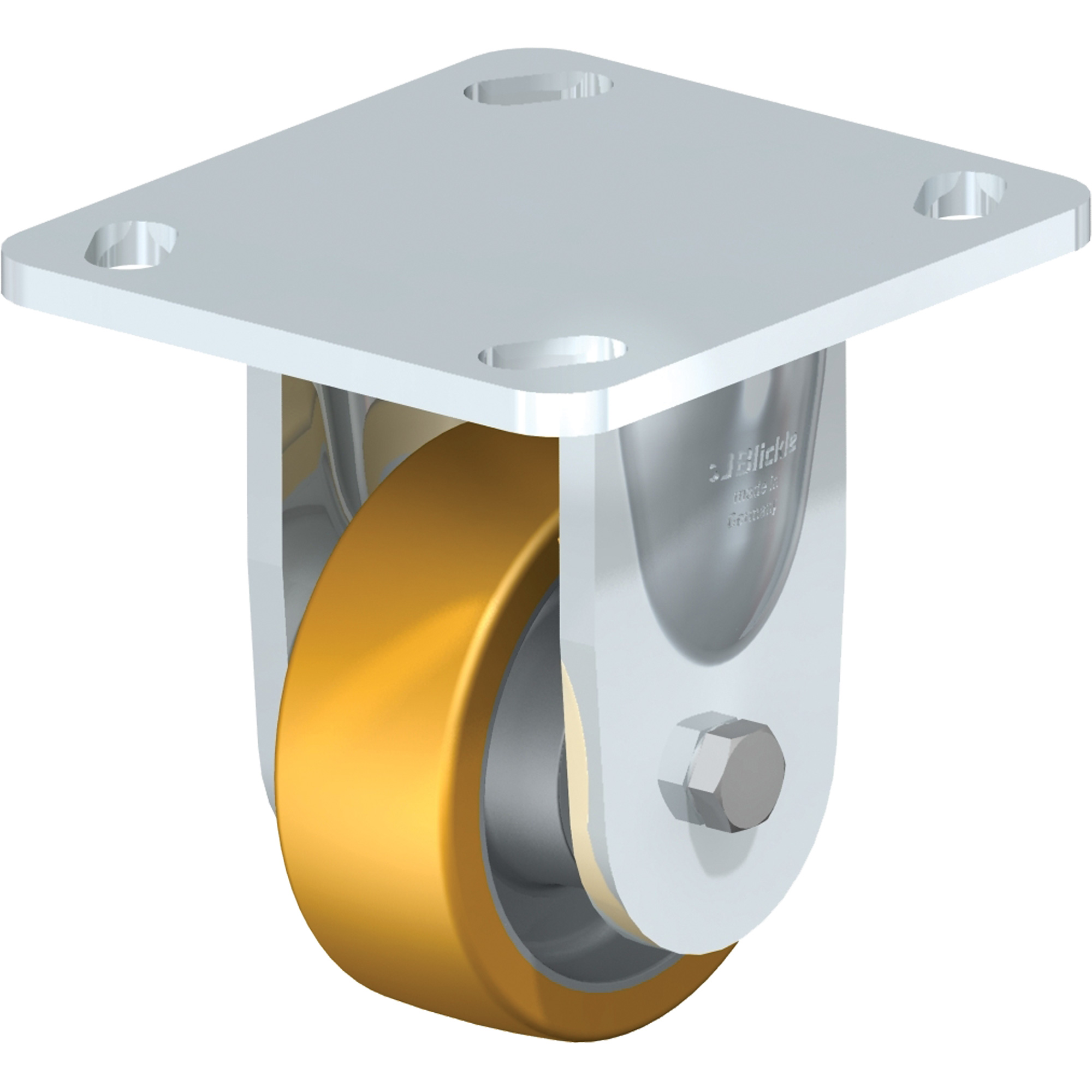 Roulette de haute qualité, Fixe, 3-1/8" (79,5 mm), Élastomère de polyuréthane, 395 lb (180 kg)