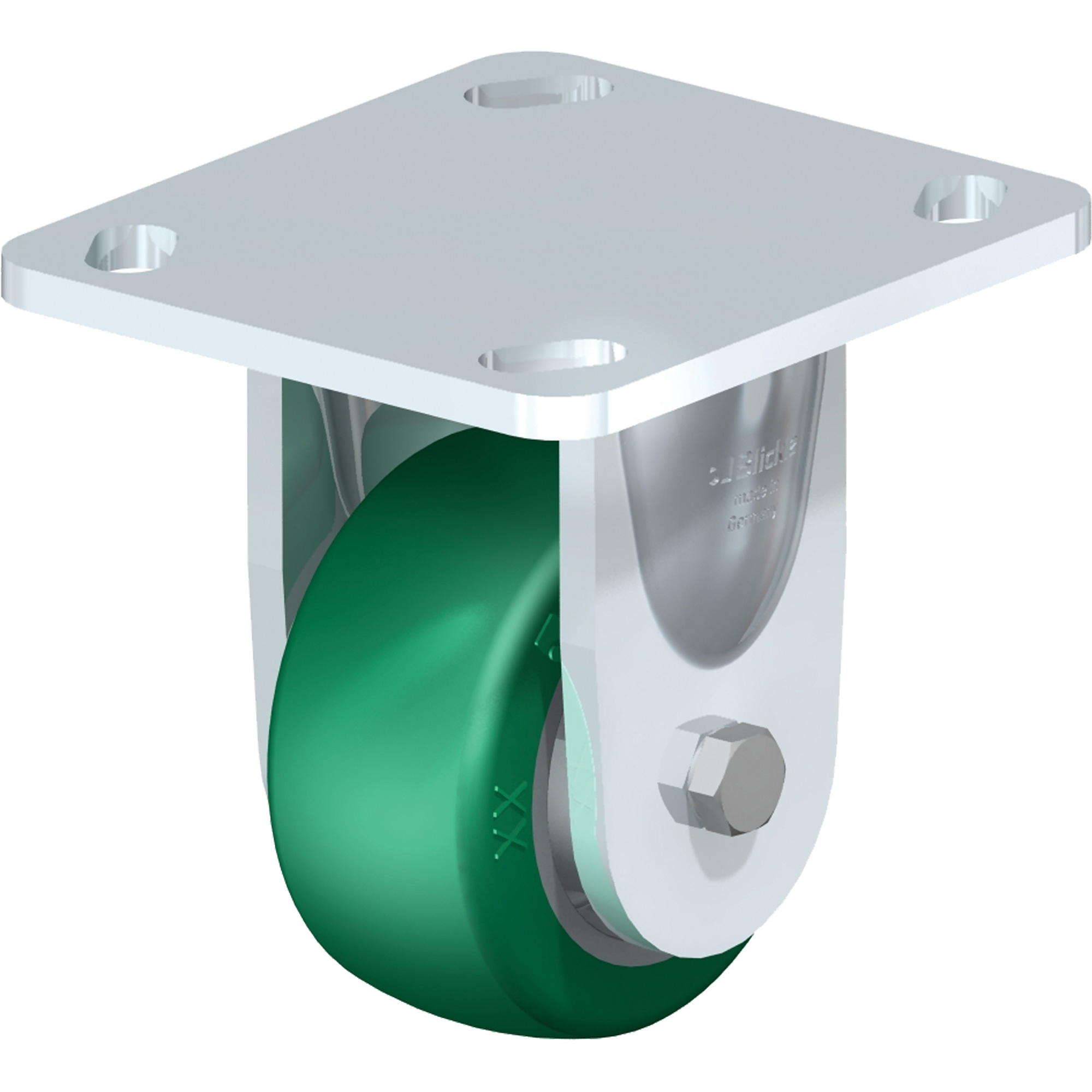 Roulette de haute qualité, Fixe, 3-1/8" (79,5 mm), Élastomère de polyuréthane, 505 lb (230 kg)