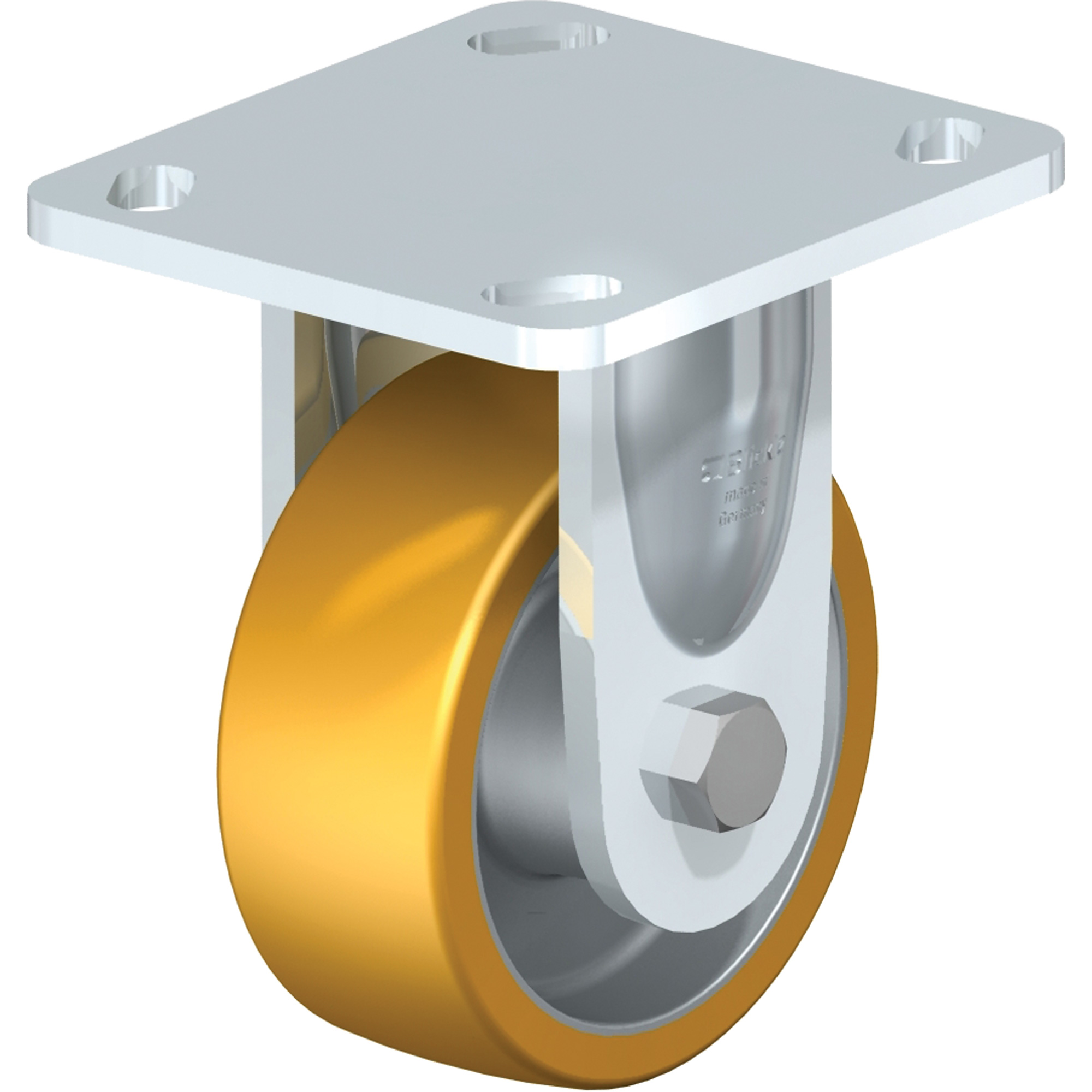 Roulette de haute qualité, Fixe, 4" (101,6 mm), Élastomère de polyuréthane,