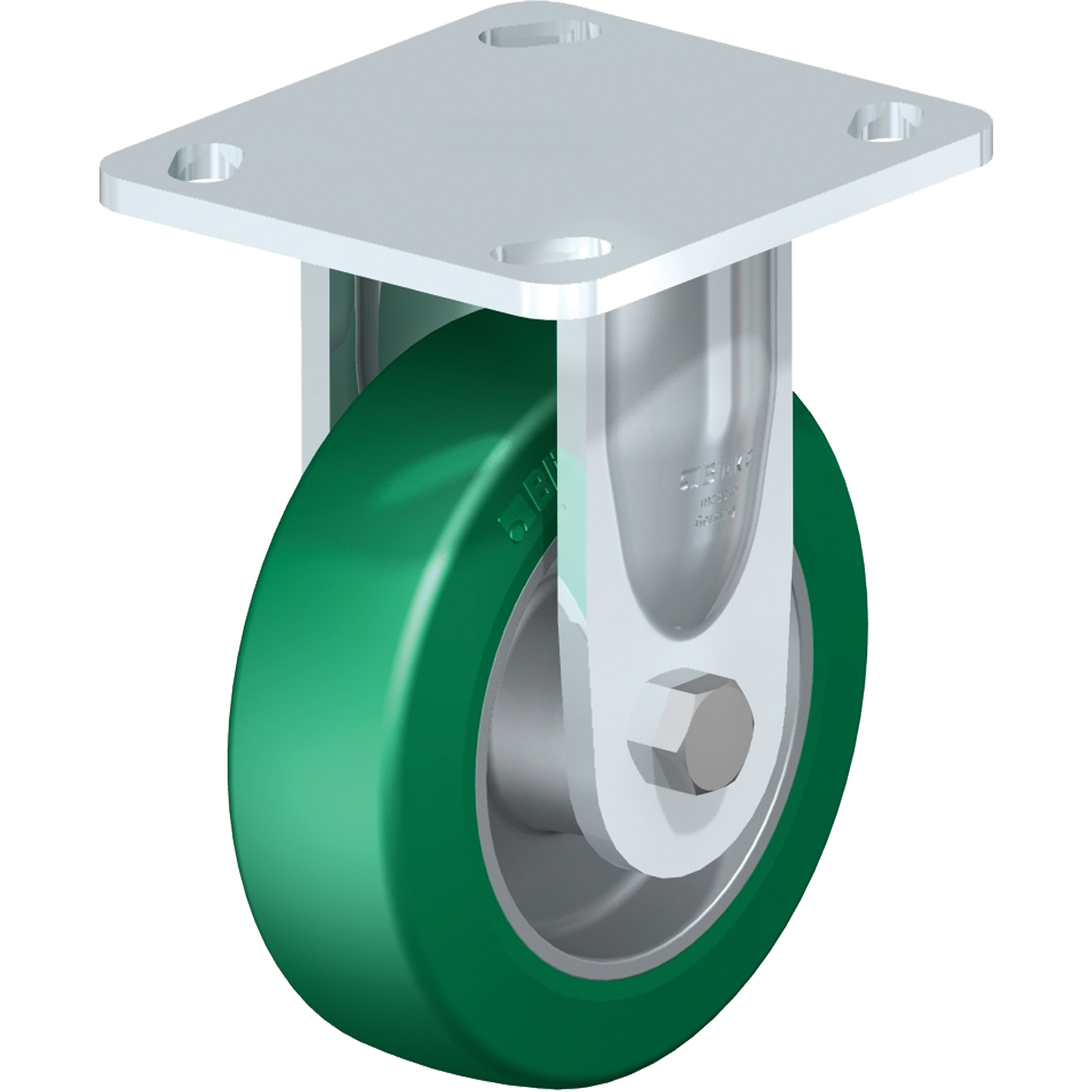 Roulette de haute qualité, Fixe, 5" (127 mm), Élastomère de polyuréthane, 770 lb (349 kg)
