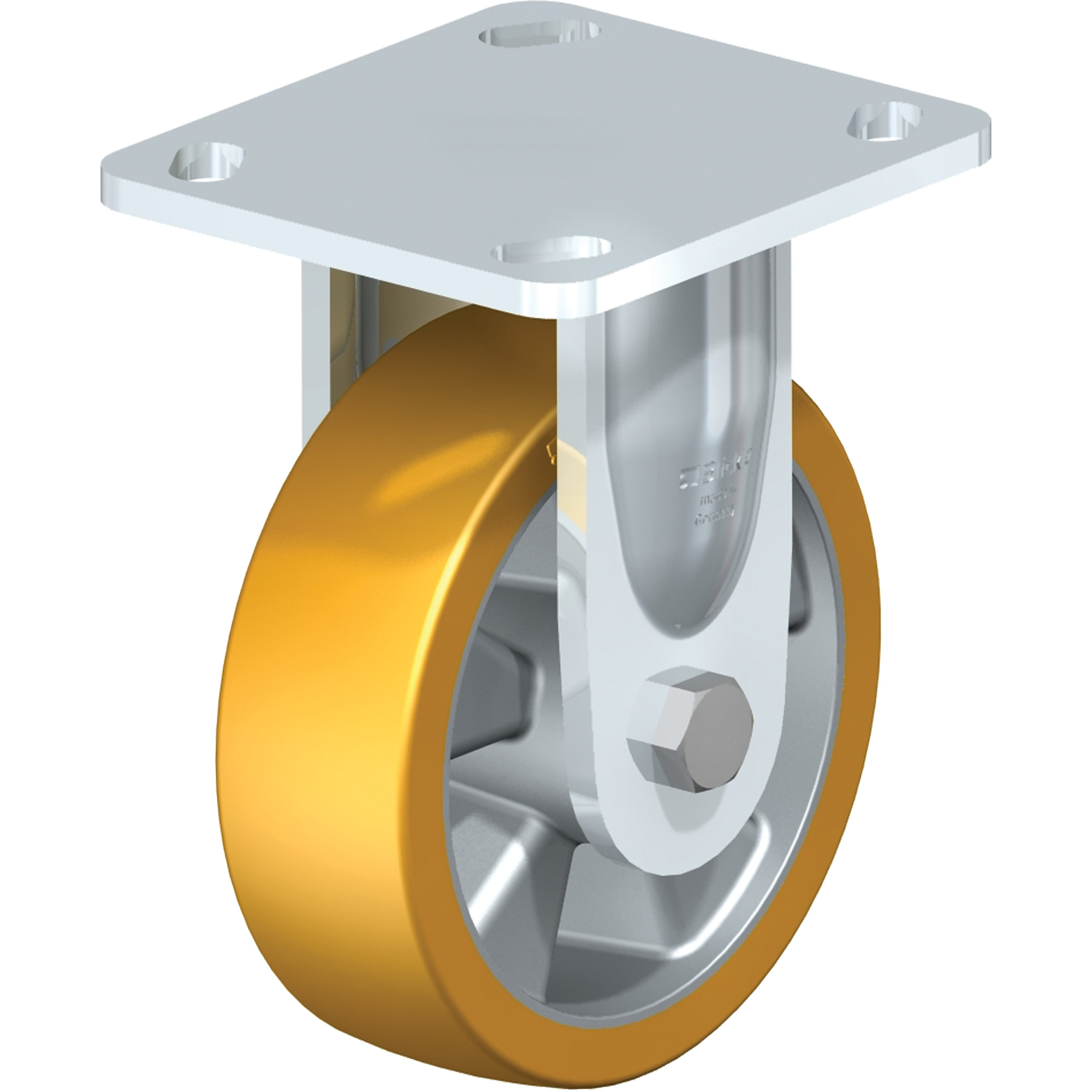 Roulette de haute qualité, Fixe, 5" (127 mm), Élastomère de polyuréthane, 770 lb (349 kg)