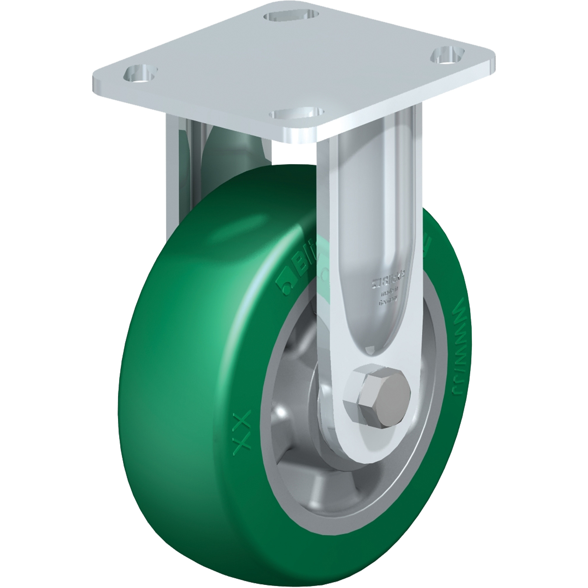 Roulette de haute qualité, Fixe, 6" (152,4 mm), Élastomère de polyuréthane, 660 lb (300 kg)