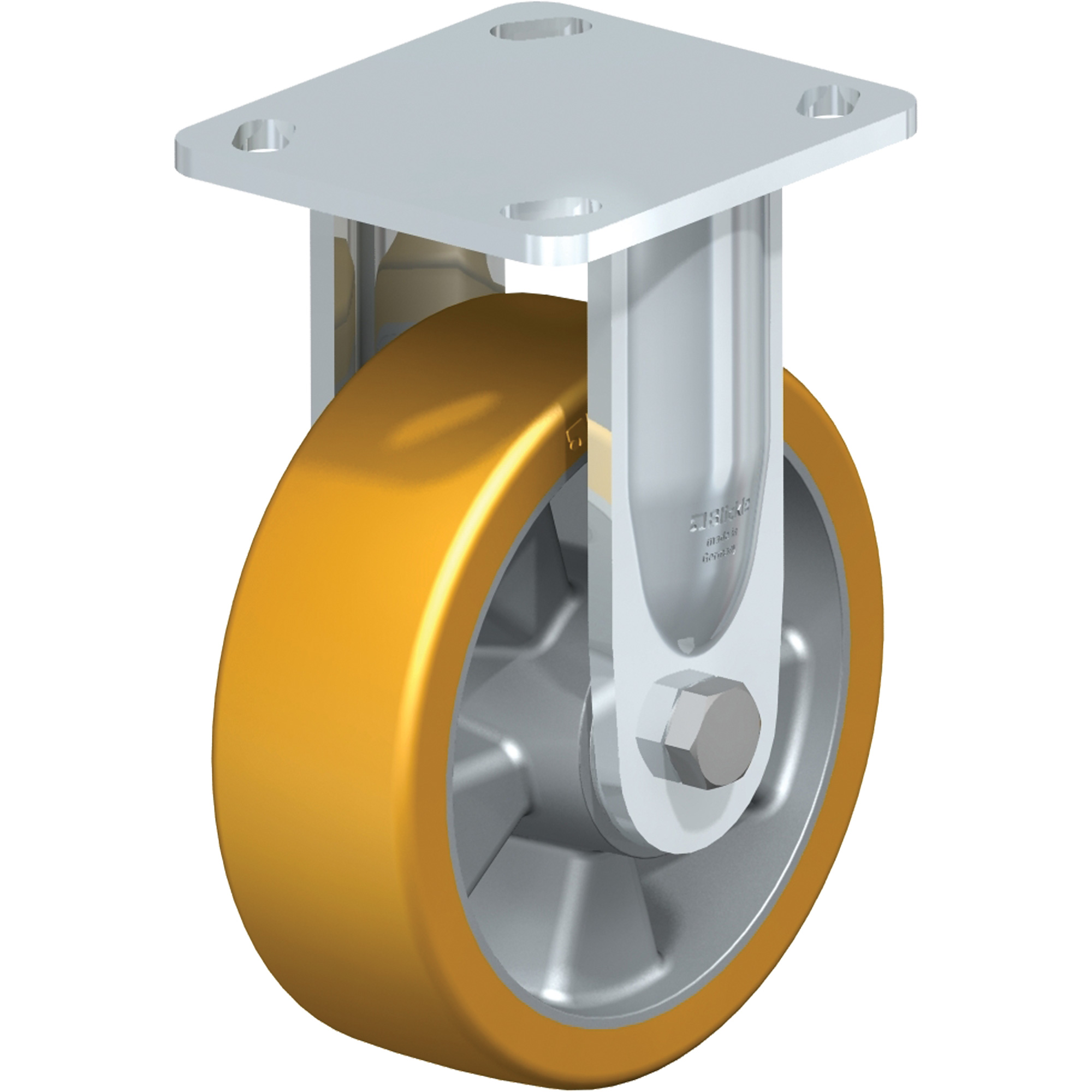 Roulette de haute qualité, Fixe, 6" (152,4 mm), Élastomère de polyuréthane, 660 lb (300 kg)
