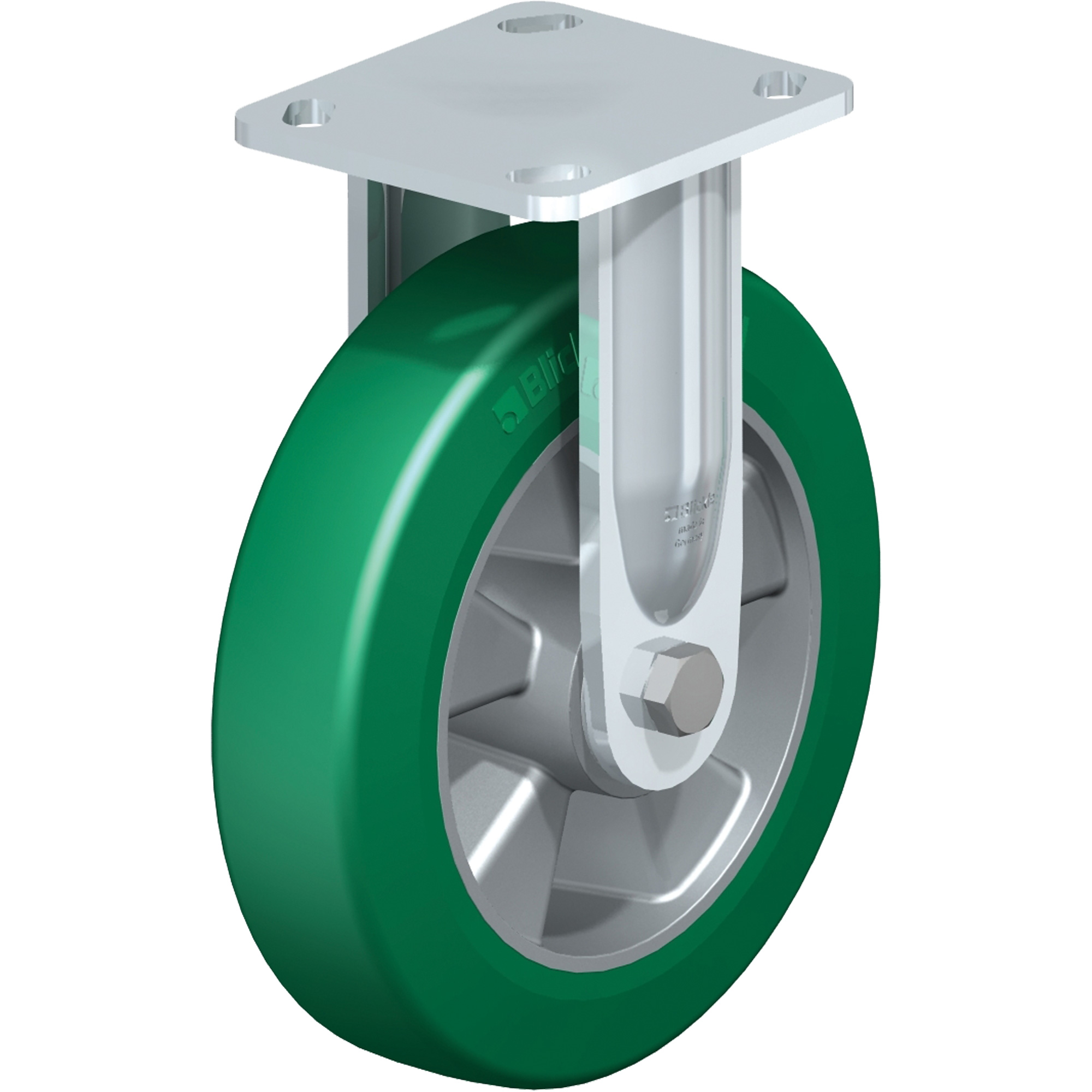 Roulette de haute qualité, Fixe, 8" (203,2 mm), Élastomère de polyuréthane, 660 lb (300 kg)