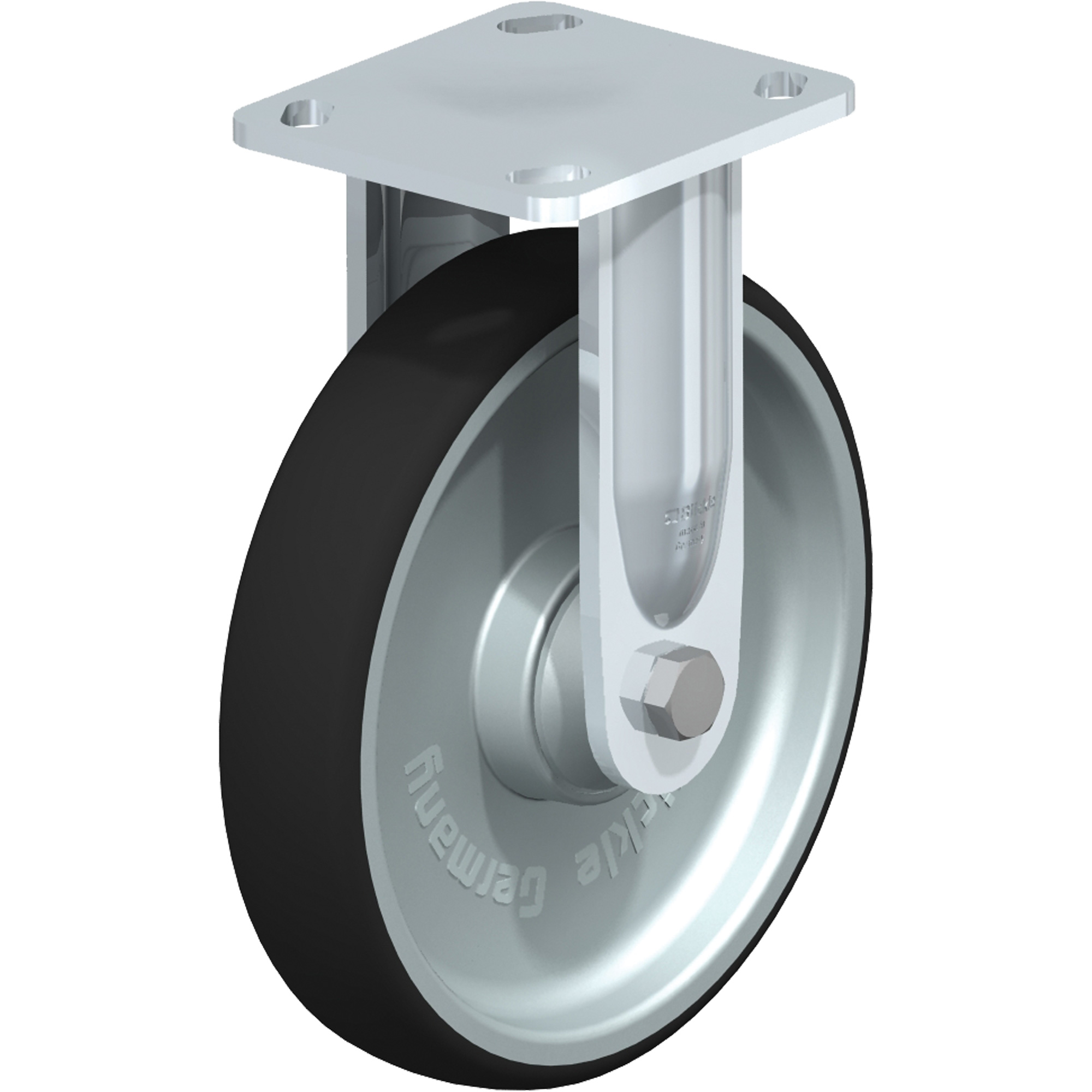 Roulette de haute qualité, Fixe, 8" (203,2 mm), Polyuréthane thermoplastique, 660 lb (300 kg)