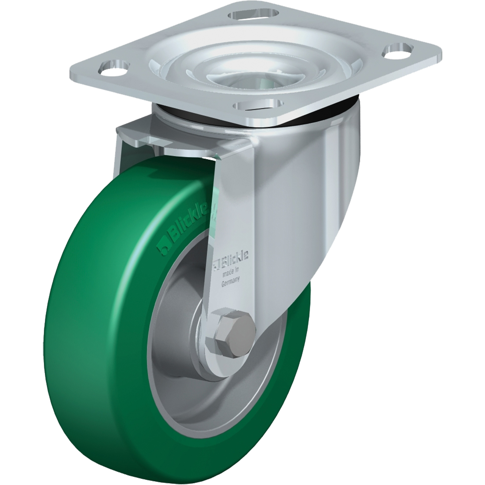 Roulette de haute qualité, Pivotant, 5" (127 mm), Élastomère de polyuréthane, 770 lb (349 kg)