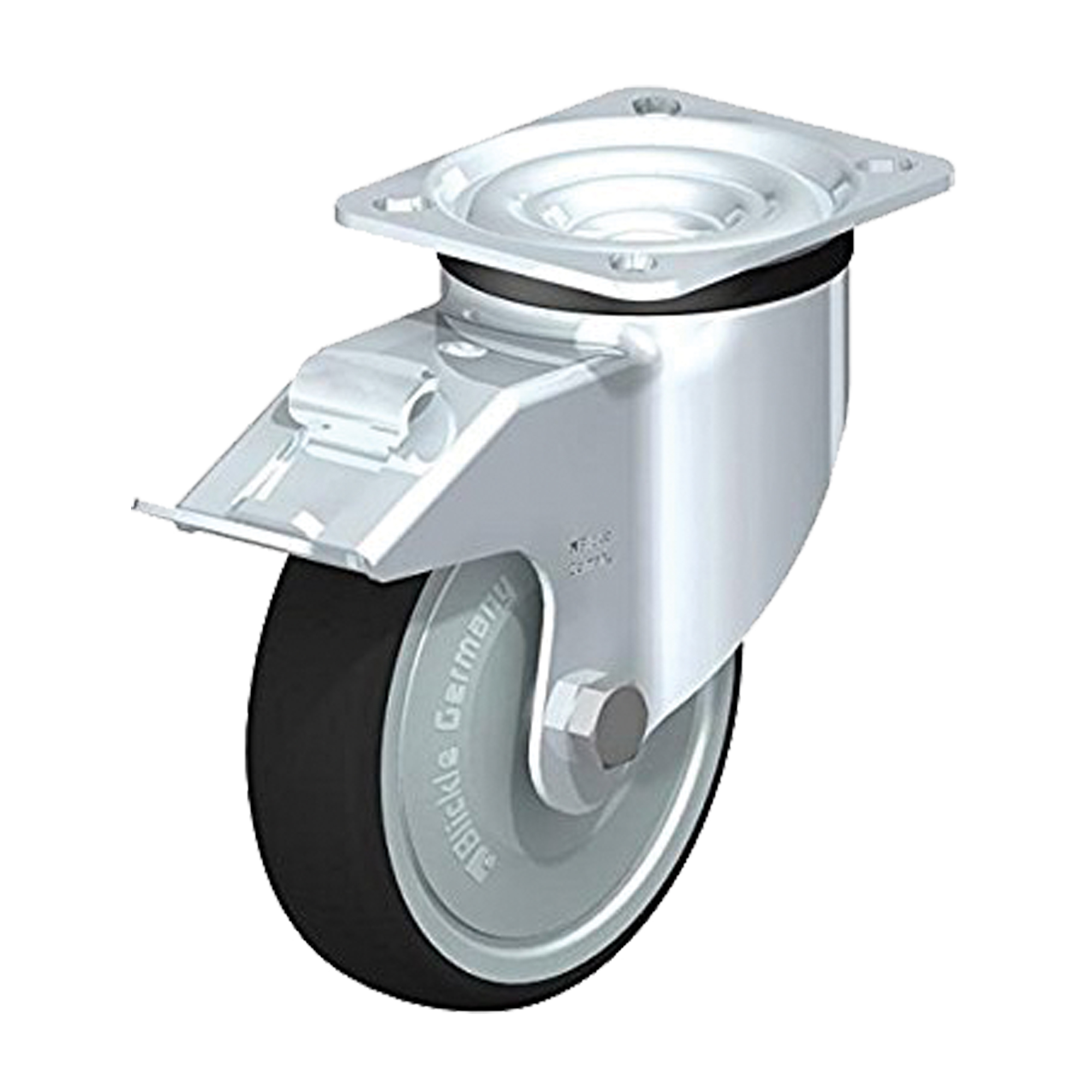 Roulette de haute qualité, Pivotant, 3-1/8" (79,5 mm), Polyuréthane thermoplastique, 330 lb (150 kg)