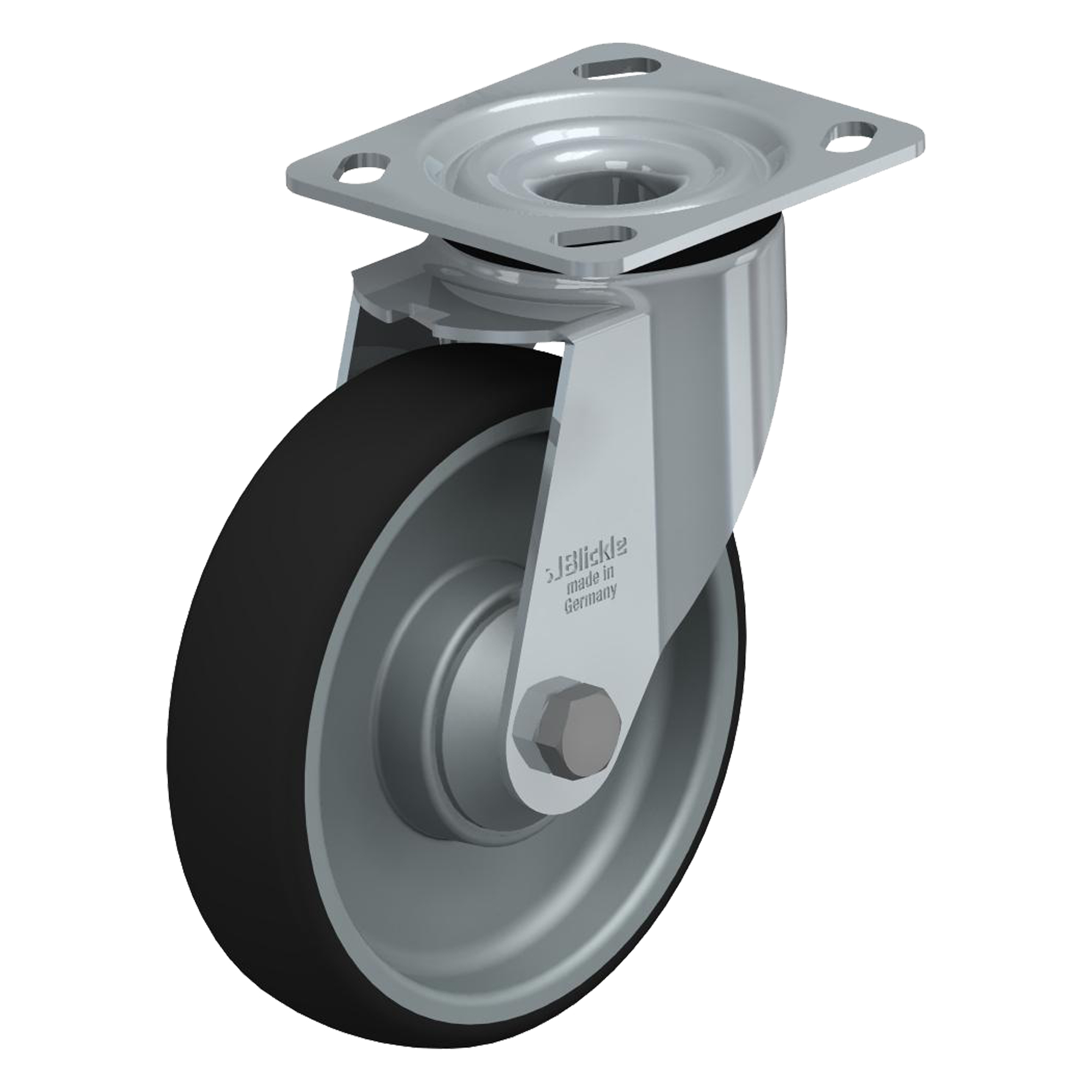 Roulette de haute qualité, Pivotant, 6" (152,4 mm), Polyuréthane thermoplastique, 660 lb (300 kg)