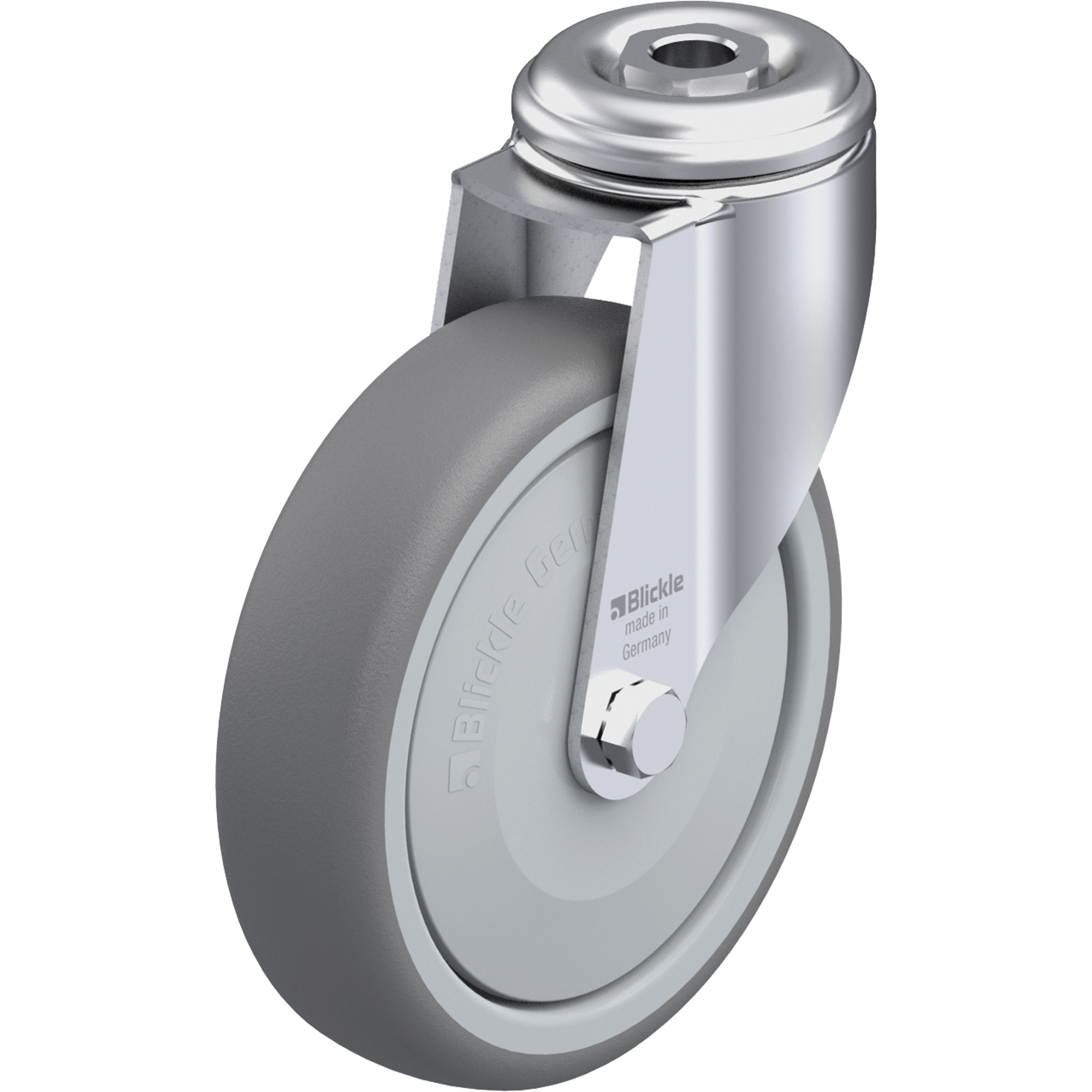 Roulette en élastomère thermoplastique de haute qualité, Pivotant, Diamètre 5" (127 mm), Capacité 265 lb (120 kg)