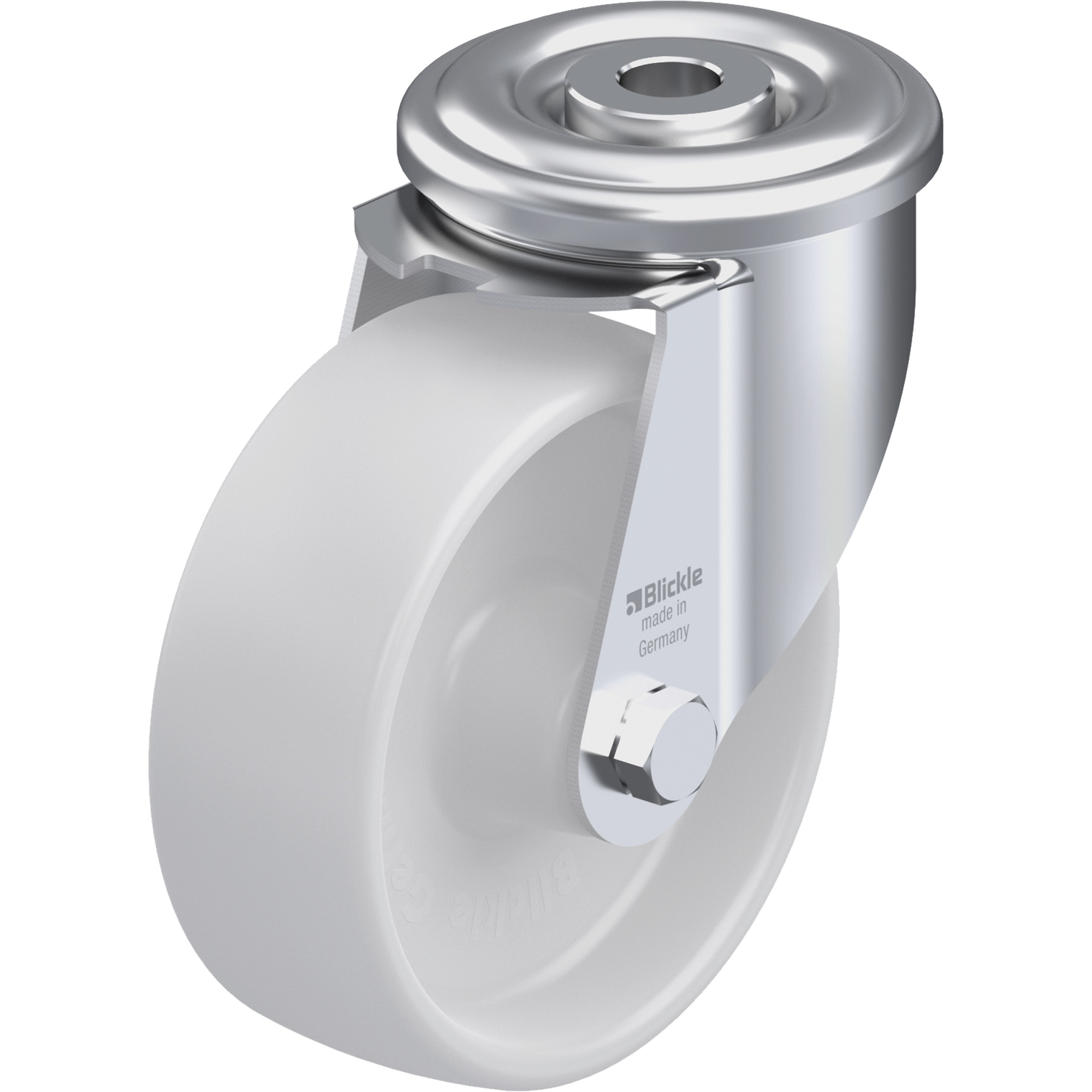 Roulette en nylon, Pivotant, Diamètre 4", Capacité 330 lb (149,69 kg)