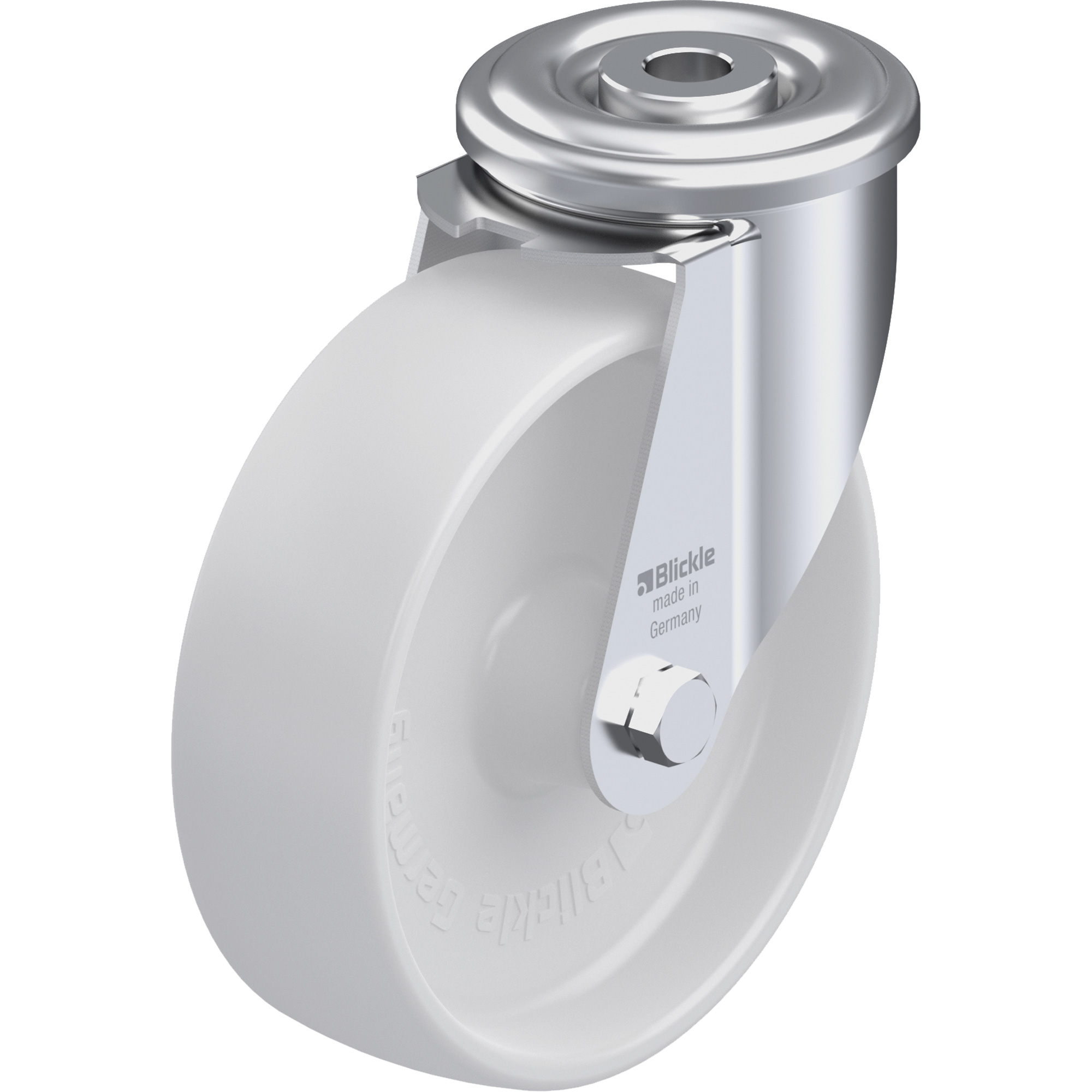Roulette en nylon, Pivotant, Diamètre 5", Capacité 330 lb (149,685 kg)