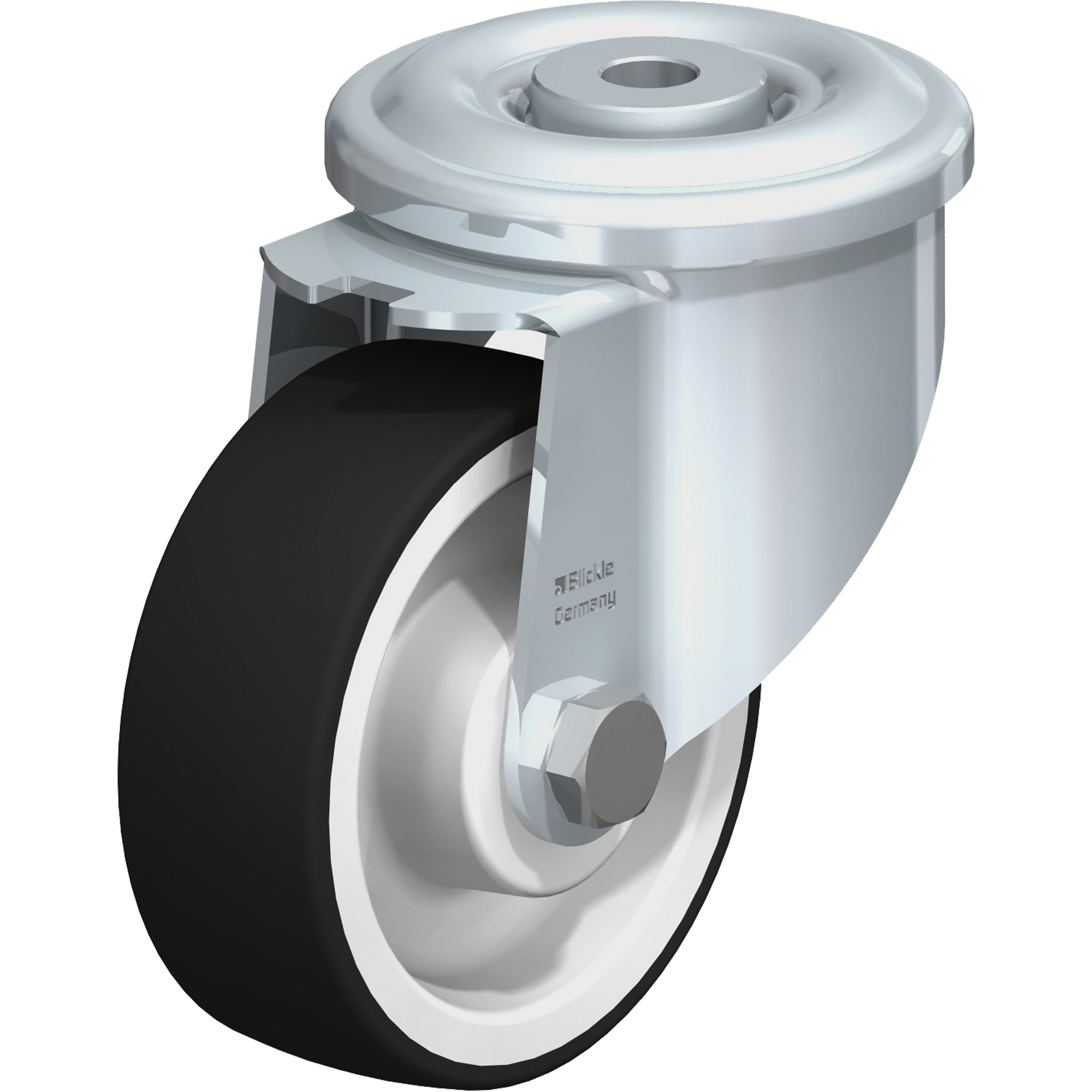 Roulette en polyuréthane, Pivotant, Diamètre 4", Capacité 660 lb (299,371 kg)