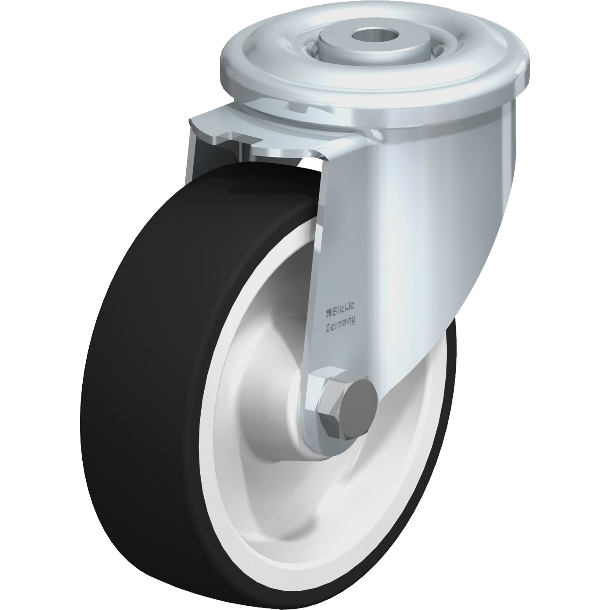 Roulette en polyuréthane, Pivotant, Diamètre 5", Capacité 770 lb (349,266 kg)