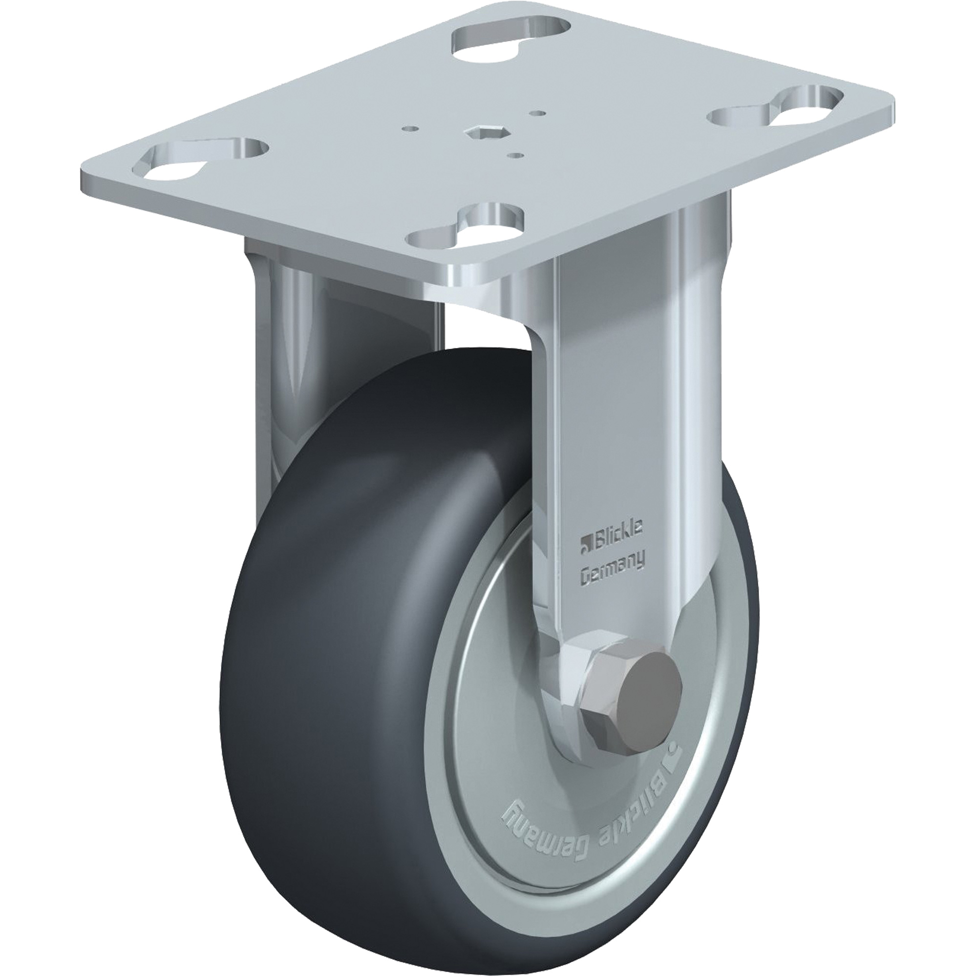 Roulette, Fixe, 3-1/8" (79,5 mm), Caoutchouc thermoplastique, 130 lb (59 kg)